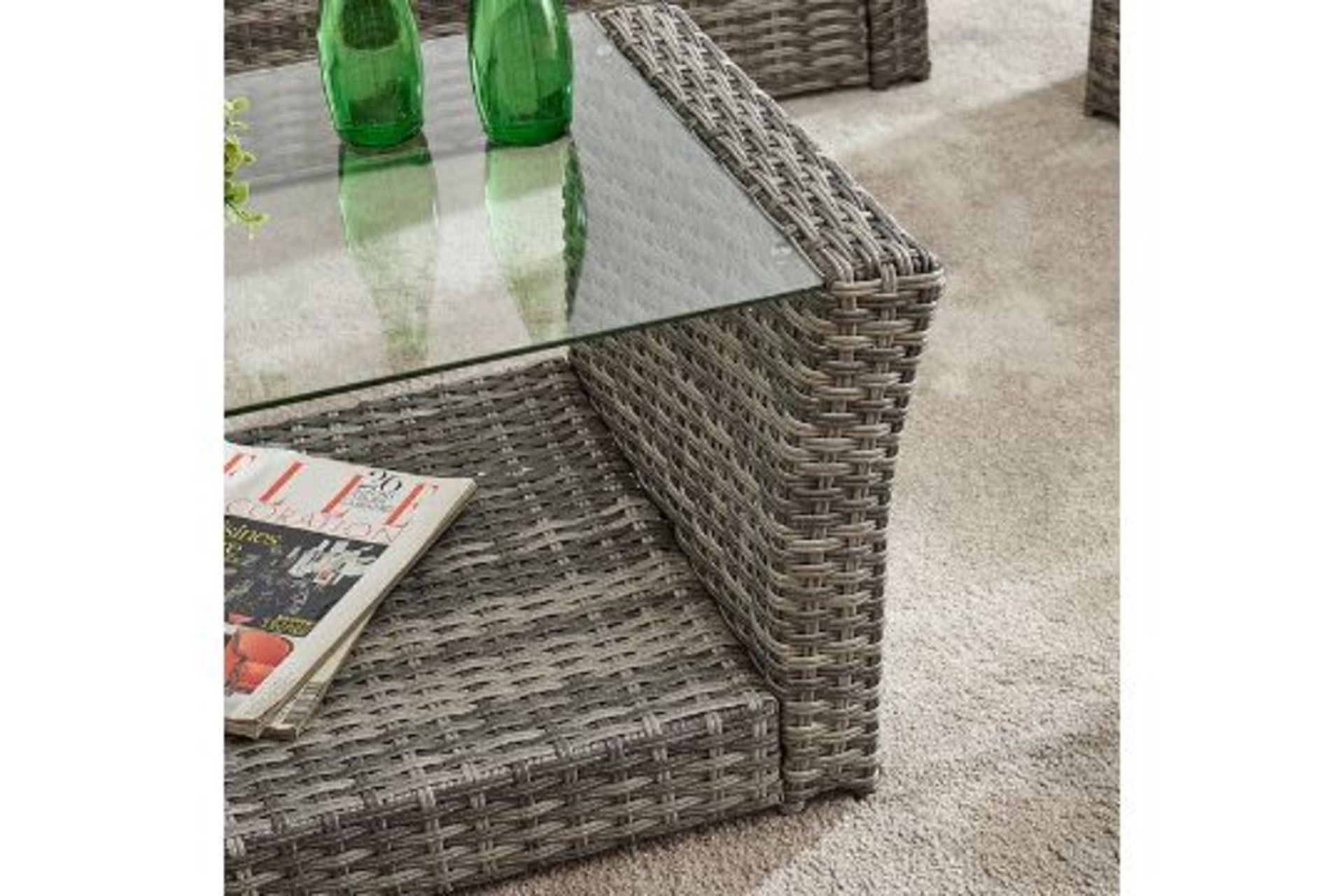 New Boxed Corfo 4 Seater Garden Furniture Set in Grey. The 4-piece garden furniture set includes a - Image 2 of 5