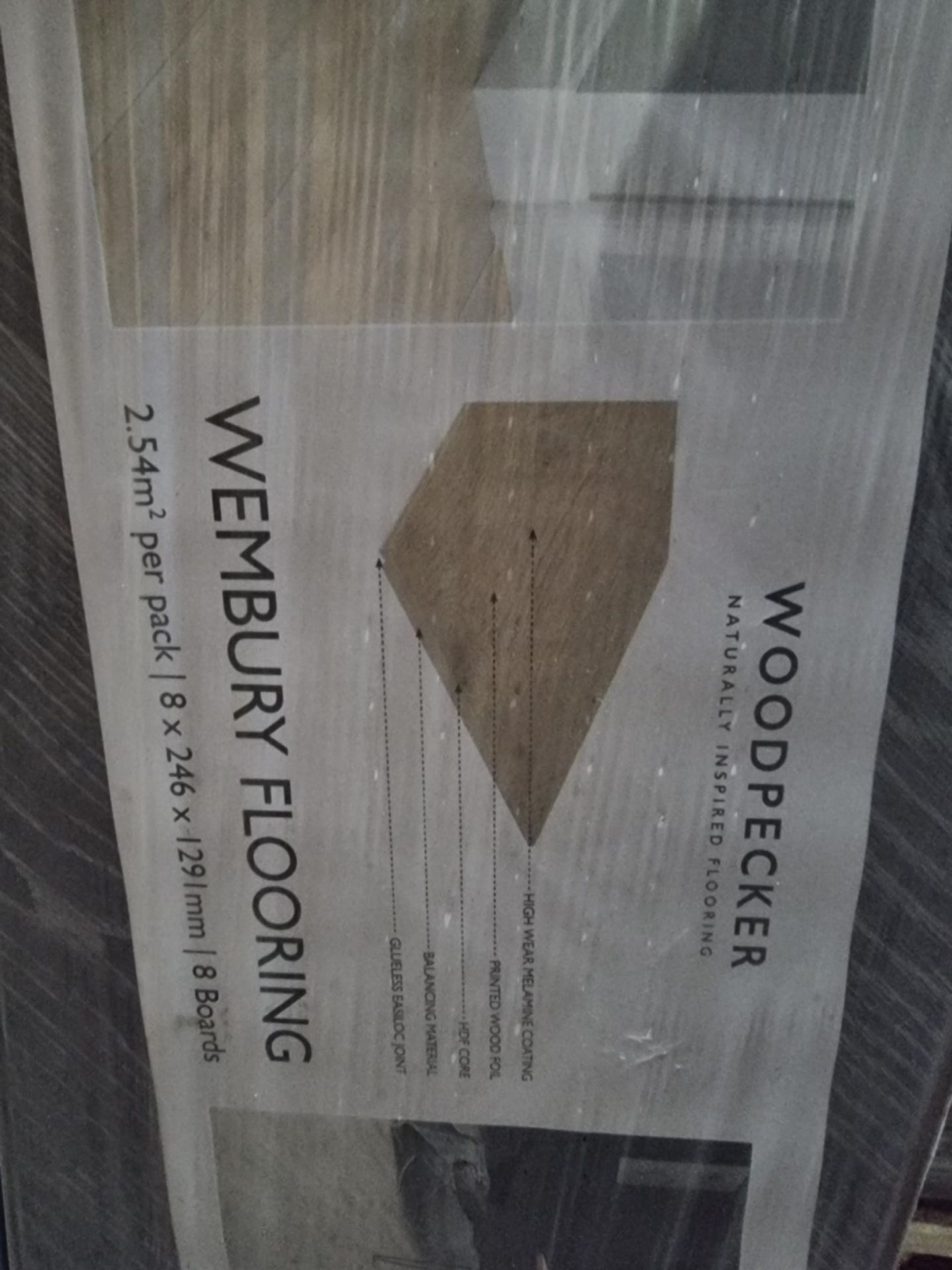10 X NEW PACKS OF WEMBURY DUSTY OAK. LAMINATE FLOORING. 8MM. EACH PACK CONTAINS 2.54m2, GIVING - Image 2 of 3