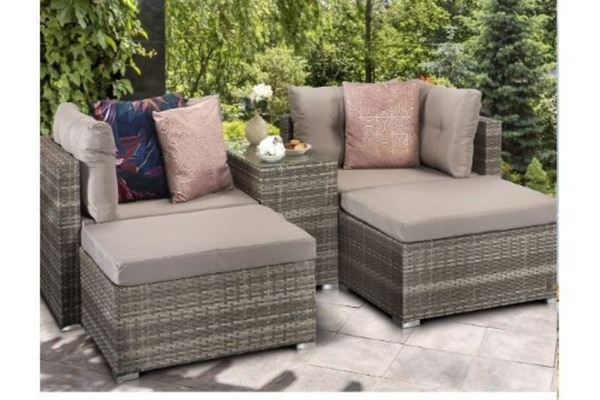 Trade Lot 4 xNew & Boxed Luxury Signature Weave Garden UV Treated Rattan Harper Beige Stackable