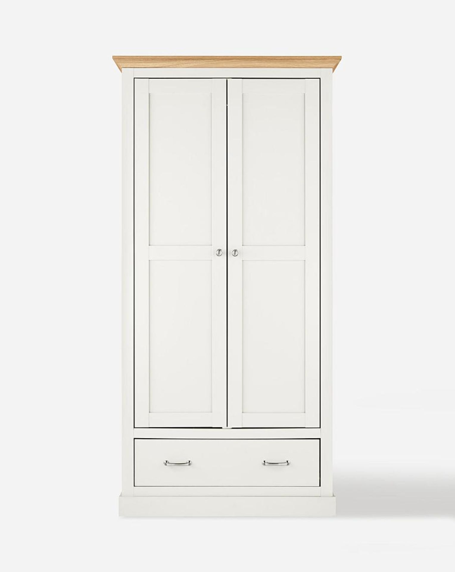 Julipa Ashford 2 Door 1 Drawer Wardrobe. RRP £399.00. - SR5. Featuring oak-effect tops which is