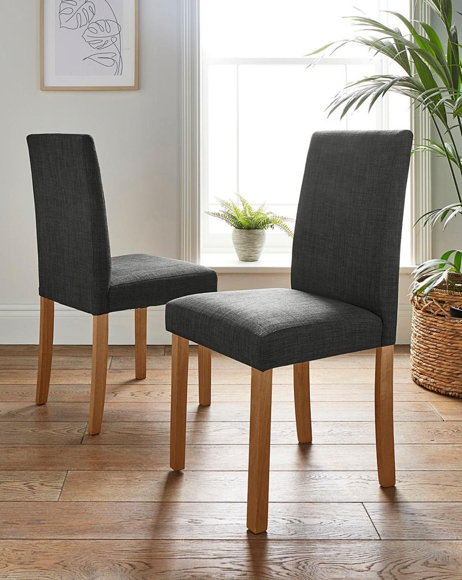 Pair of Ava Fabric Dining Chairs. RRP £199.00. - SR5. The Ava Fabric Dining Chairs are classic