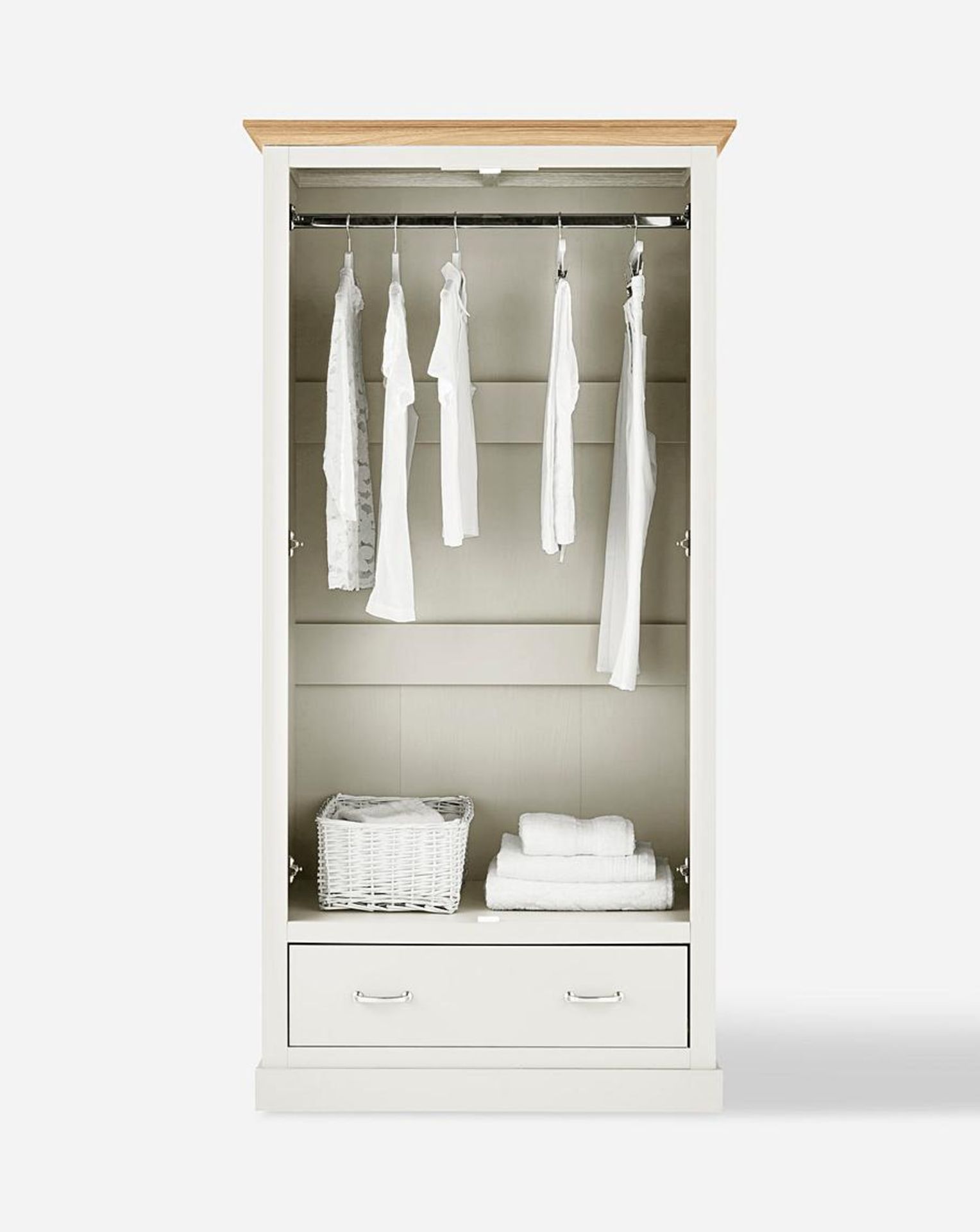 Julipa Ashford 2 Door 1 Drawer Wardrobe. RRP £399.00. - SR5. Featuring oak-effect tops which is - Image 2 of 2