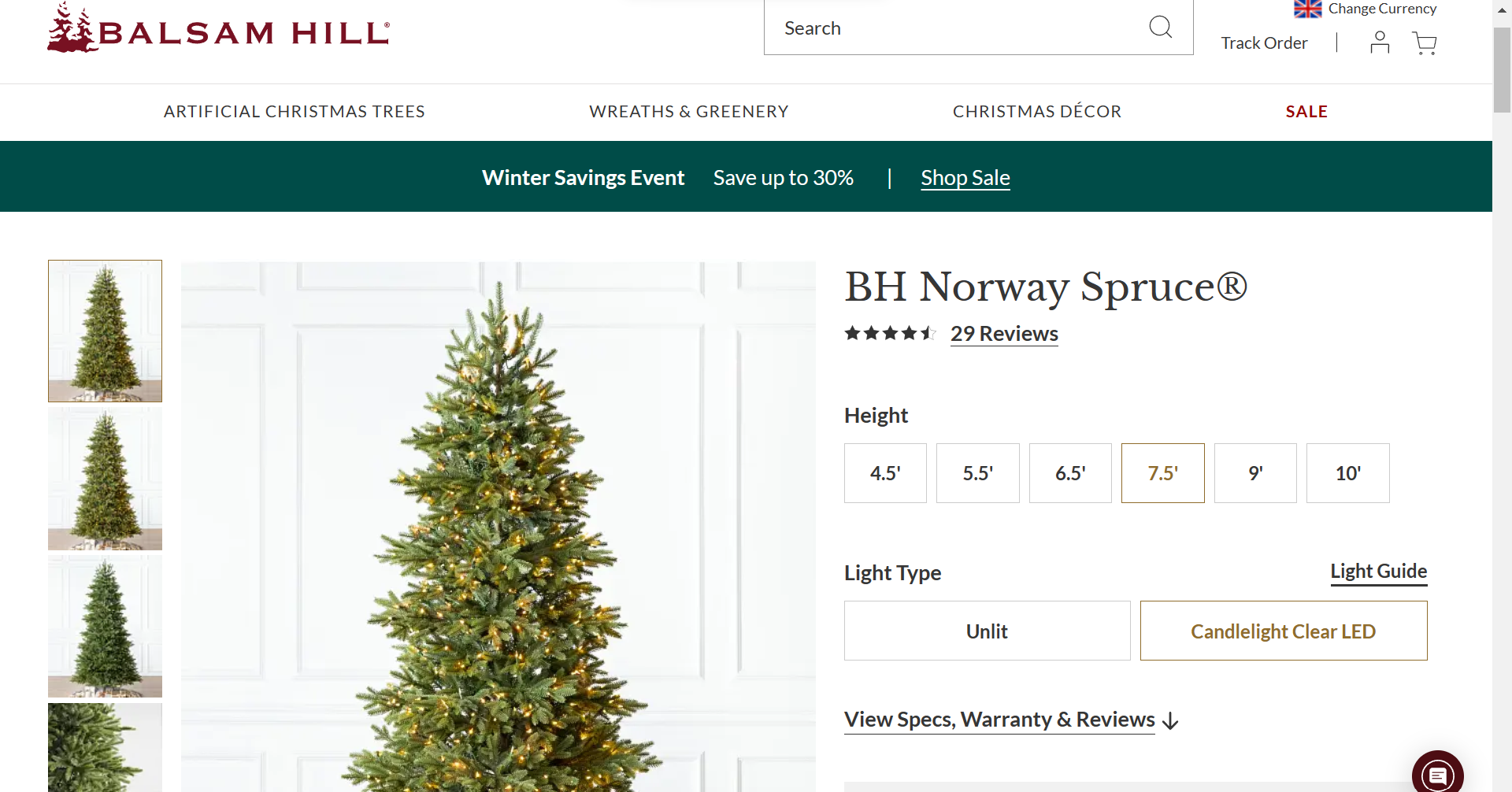 BH (The worlds leading Christmas Trees) BH Norway Spruce® 6.5ft Unlit Tree RRP £689.00. - BI.