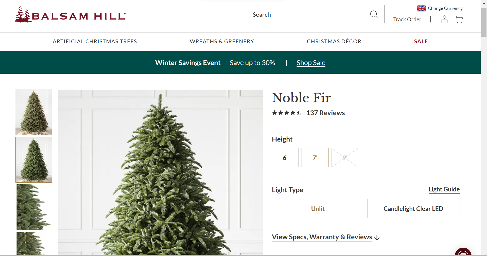 BH (The worlds leading Christmas Trees) Noble Fir 7ft Unlit Tree. RRP £749.00. - BI. Bring the - Image 2 of 2