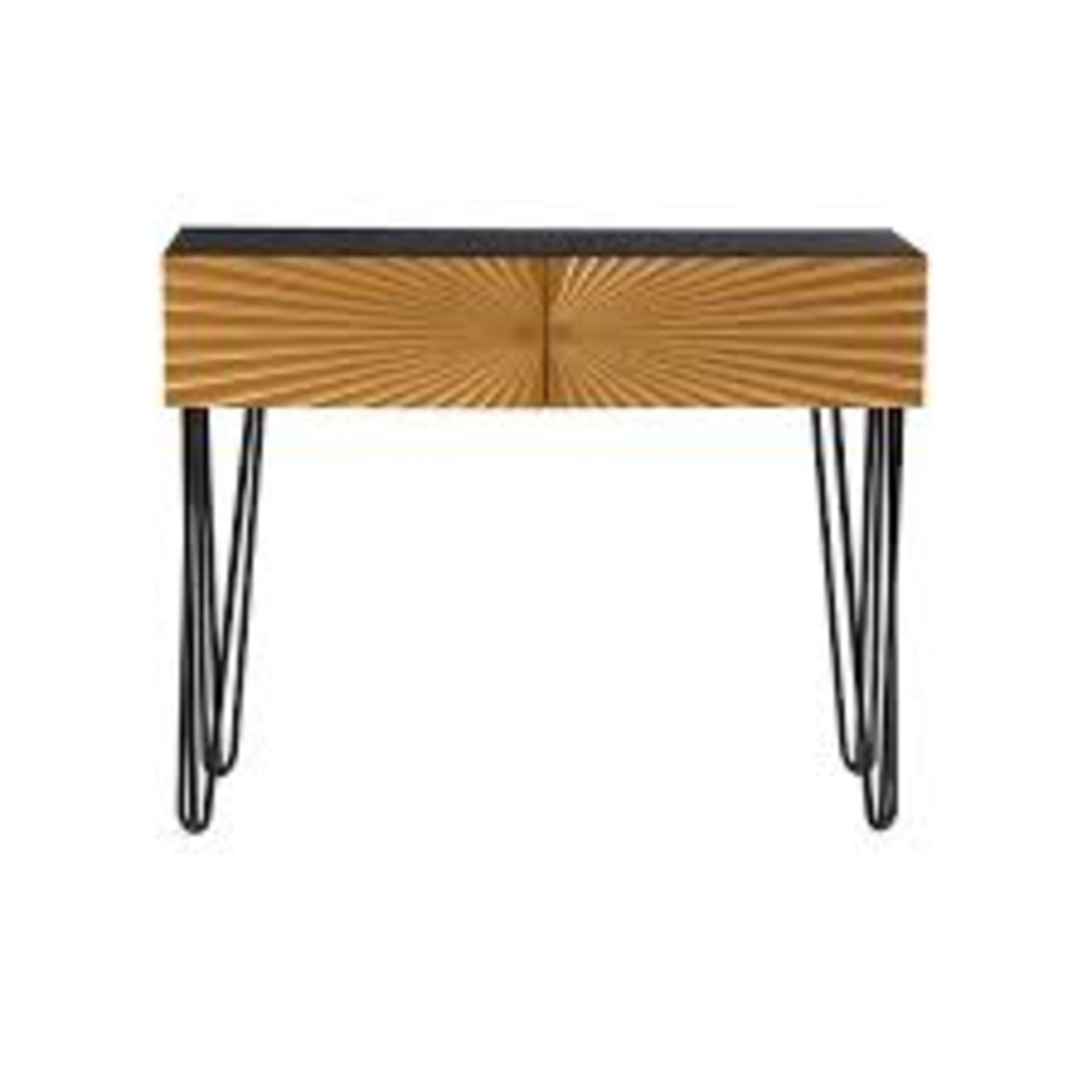 Sunburst Black & Gold Console Table Unit. - SR3. RRP £190.00. This Black and Gold Furniture - Image 2 of 2