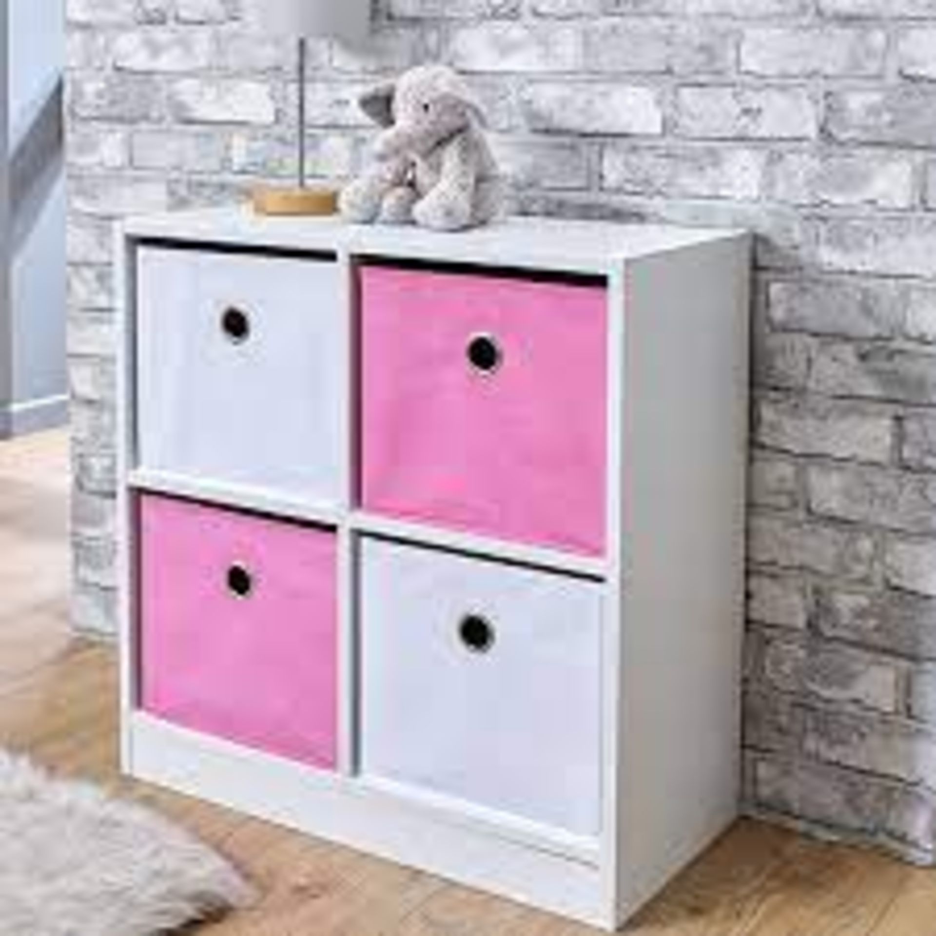 Jive 4 Cube Drawers - Pink/White - SR3. Update your storage solutions with cube storage units