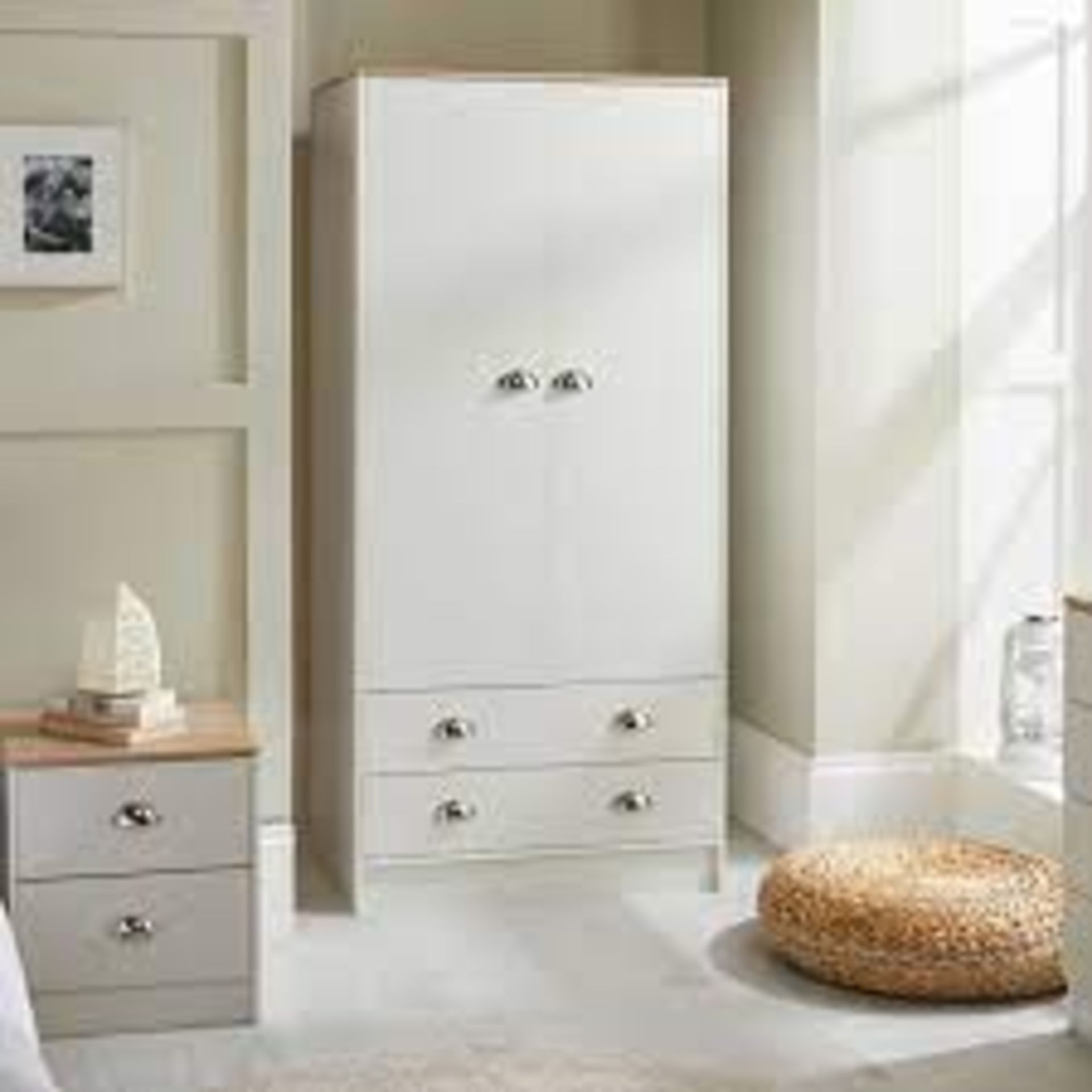 Lilsbury Cream 2 Door Bedroom Wardrobe. RRP £250.00 - SR3. A classic for any bedroom, the Two Door