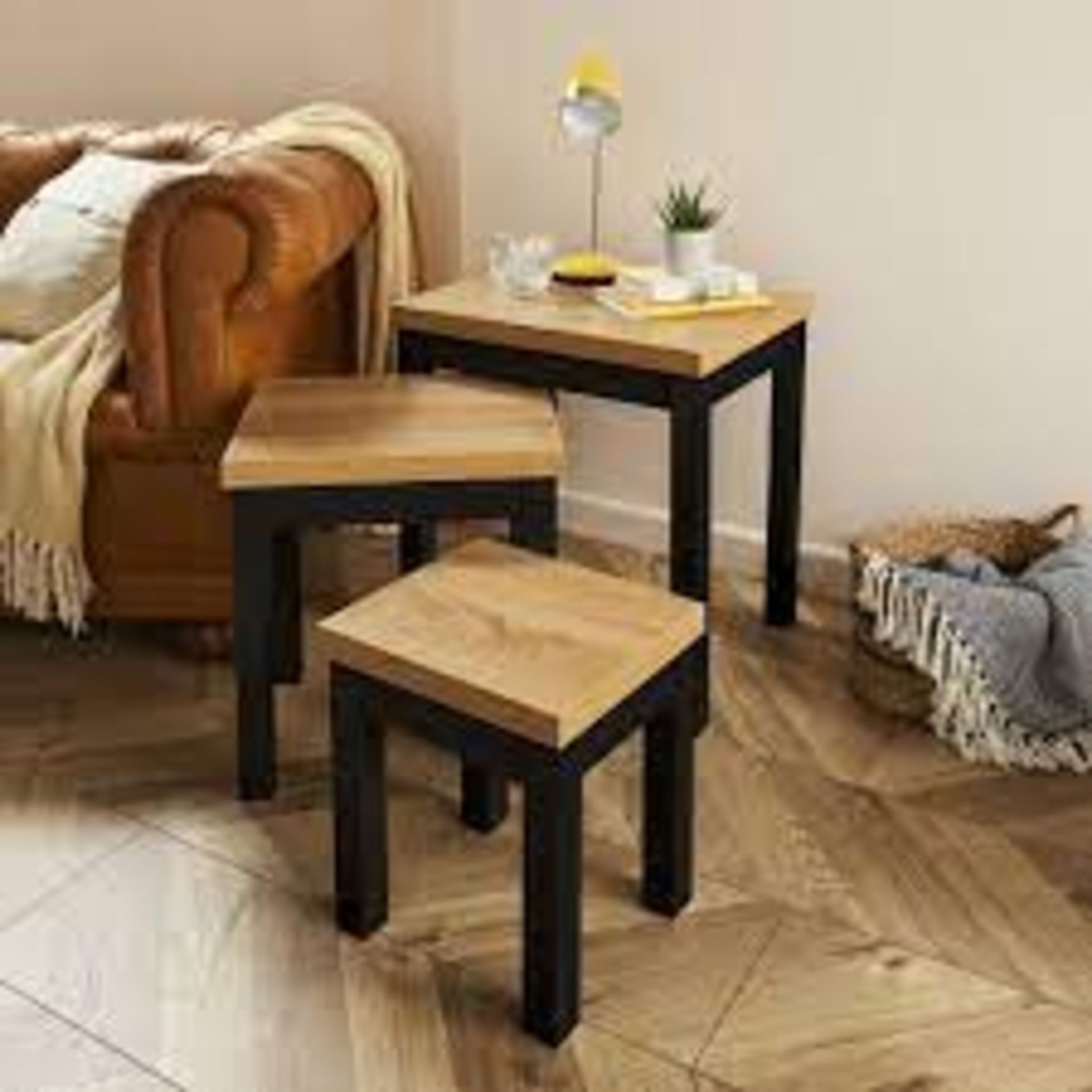 Lilsbury Black Nest of Tables. - SR3. Update your living spaces by adding storage with the - Image 2 of 2