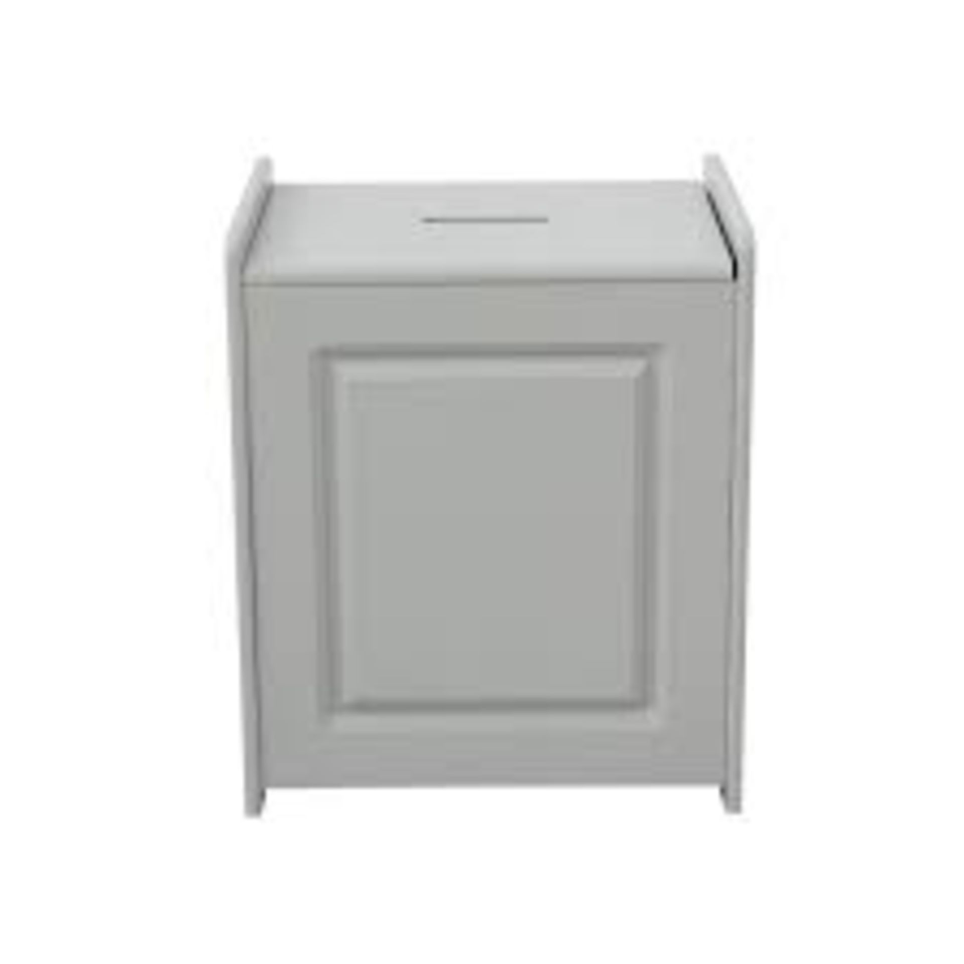 Coughton Grey Laundry Basket Ottoman. - SR3. The Coughton Lidded Laundry Hamper is an aesthetic