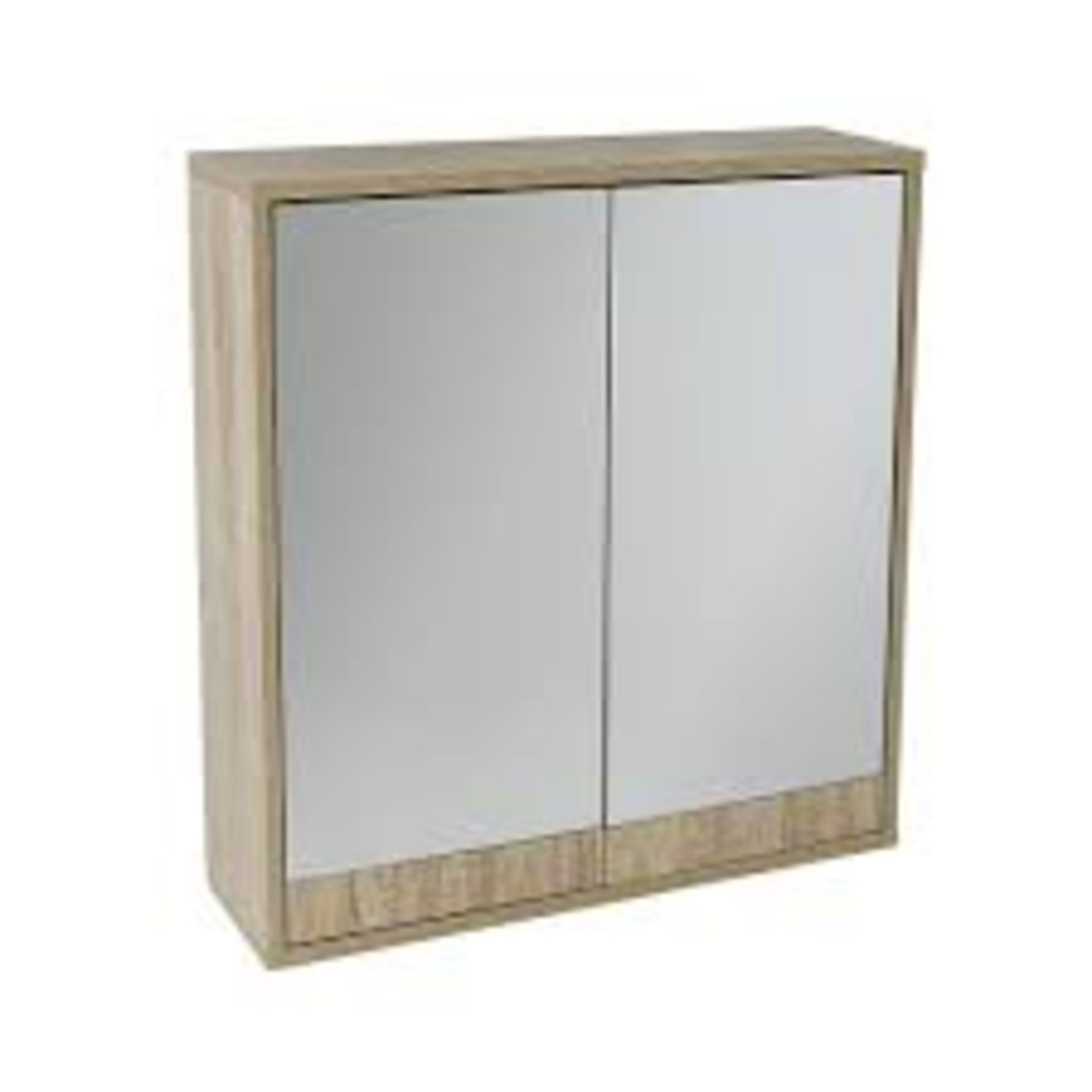 Maia Mirrored Bathroom Wall Cabinet - SR3. This Maia contemporary style oak effect finish double