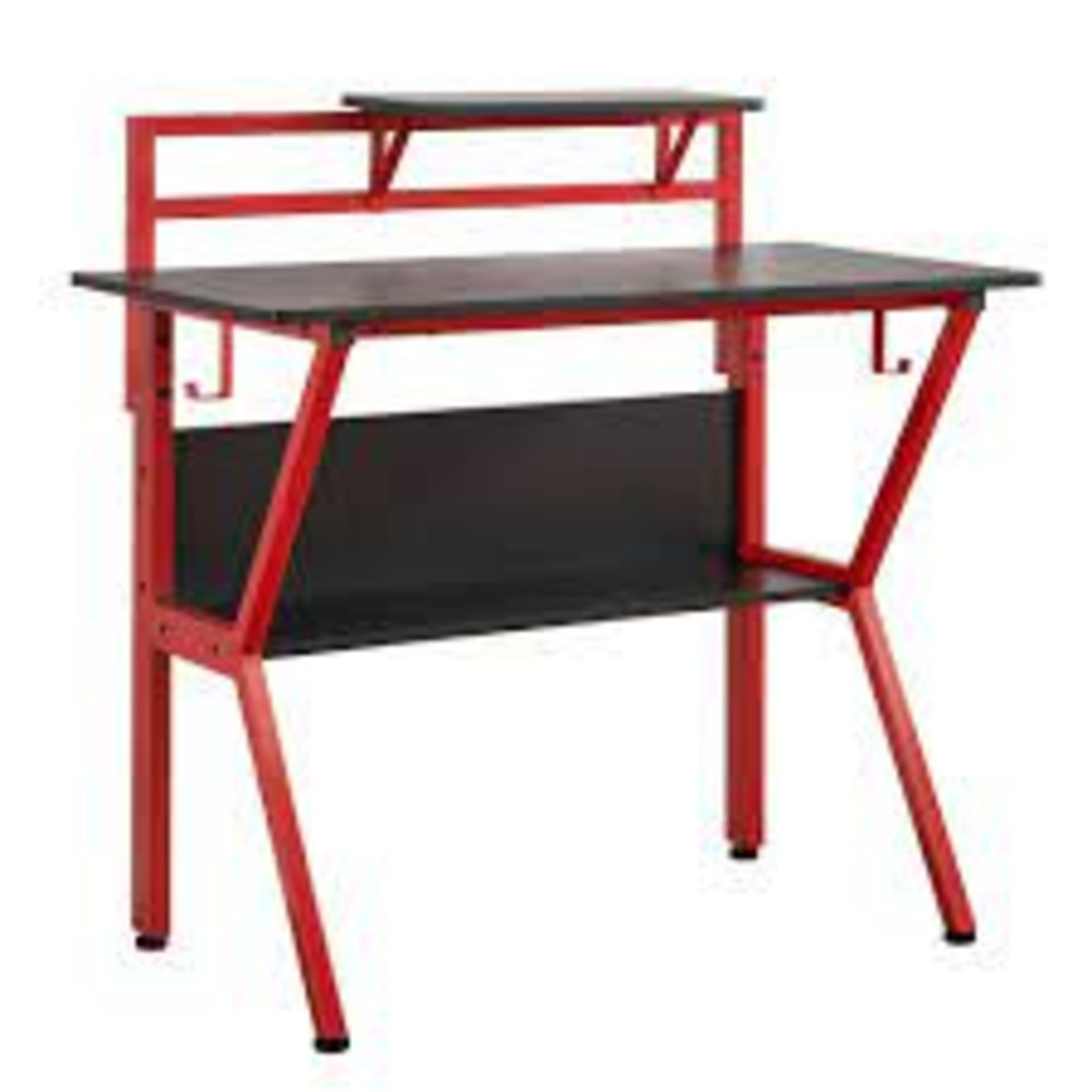 Virtuoso Rogue Black and Red Gaming Desk. - SR3. A compact yet stylish way to maximise space, the