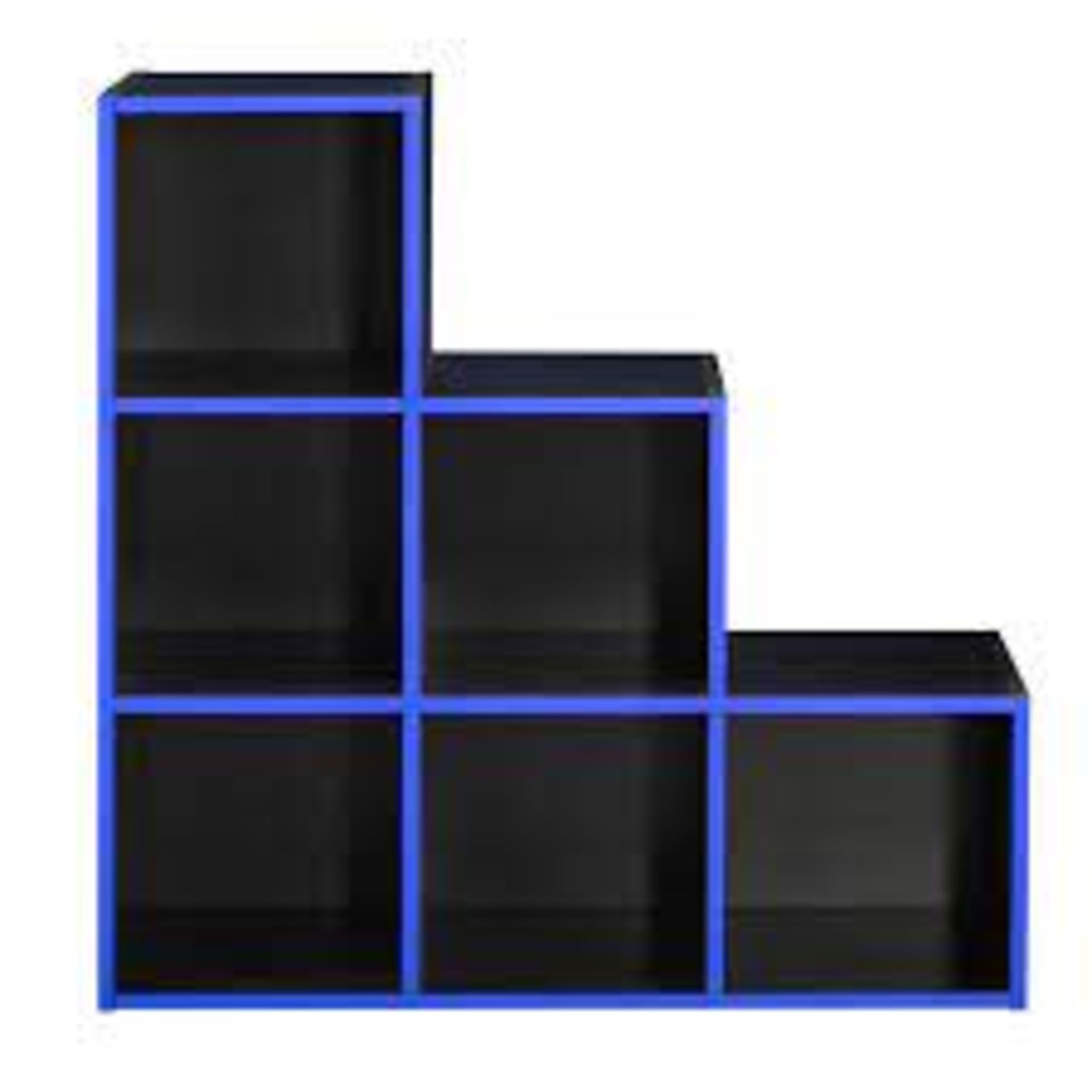 Black/Blue 6 Cube Gaming Storage Unit - SR3