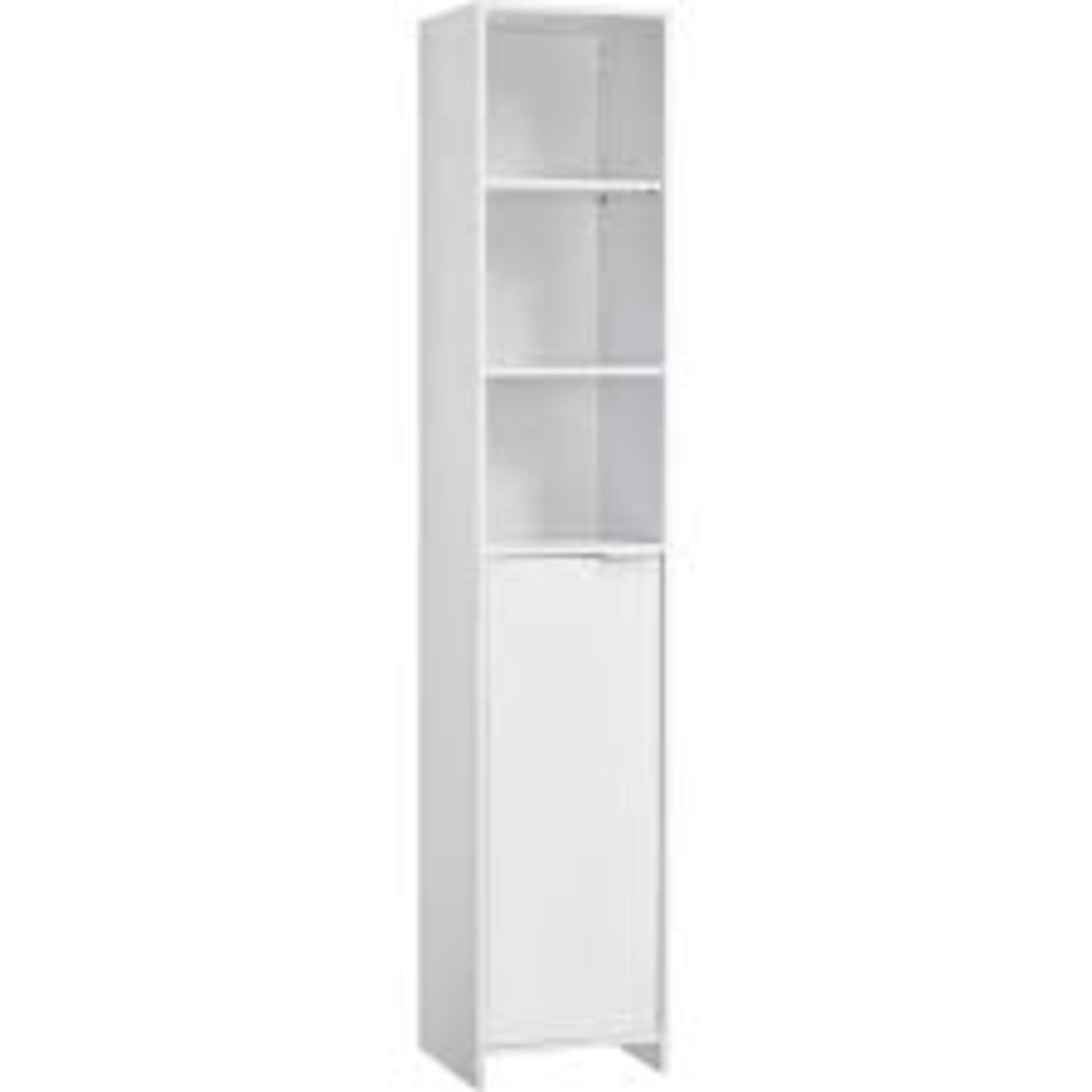 Lambeth White Bathroom Tallboy Storage Cabinet. - SR3. Add simple storage to your bathroom with - Image 2 of 2