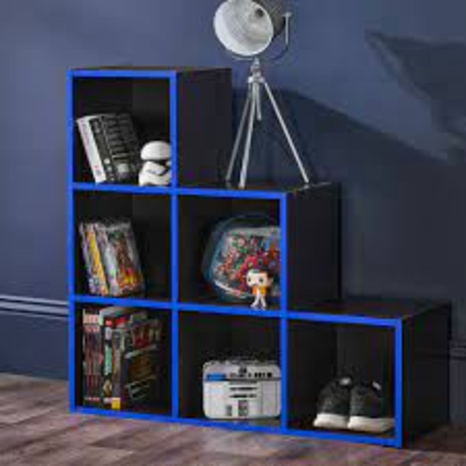 Black/Blue 6 Cube Gaming Storage Unit -SR3. Our wooden storage cubes collection has been designed