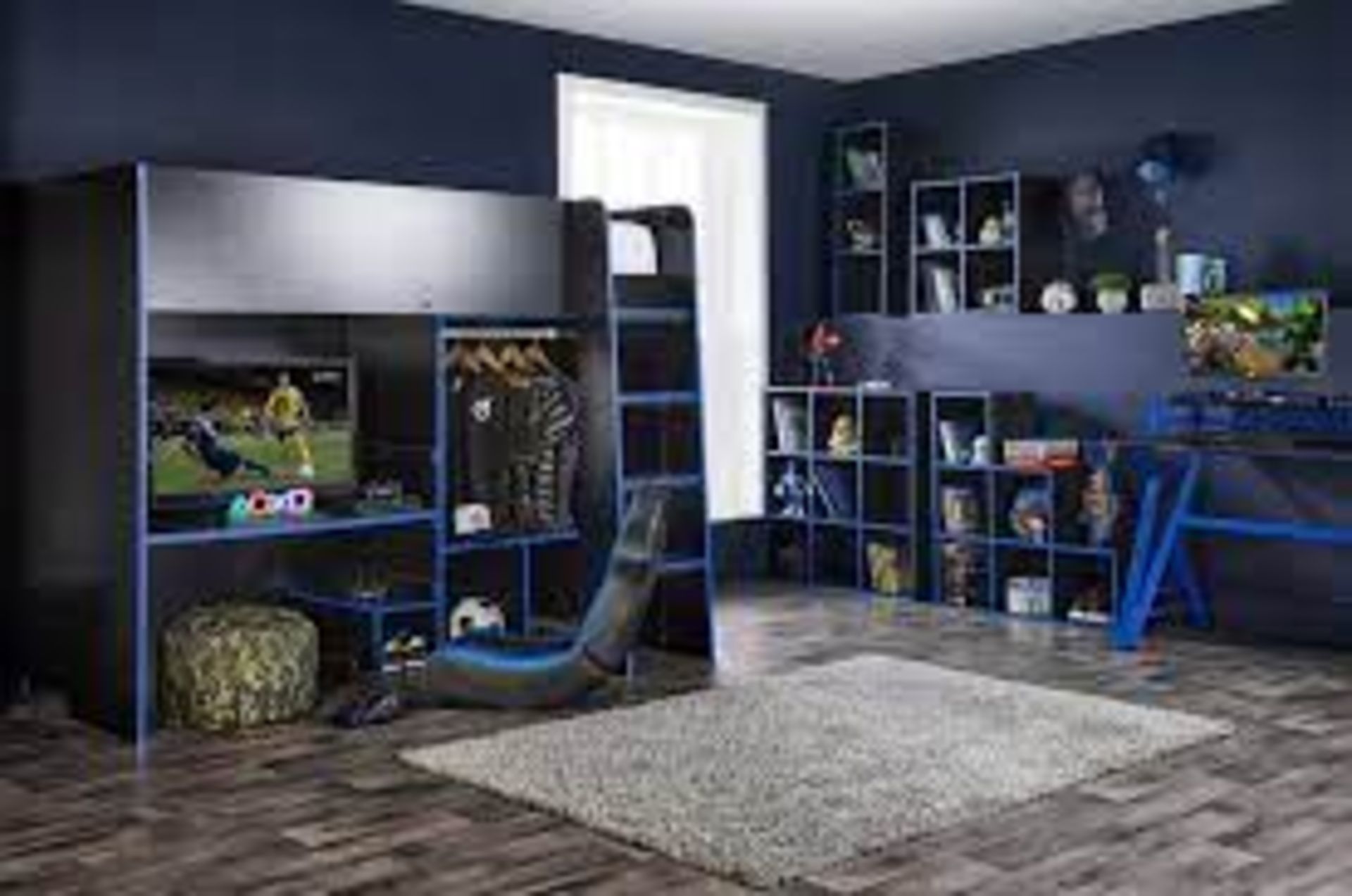 Black/Blue 6 Cube Gaming Storage Unit -SR3. Our wooden storage cubes collection has been designed - Image 2 of 2