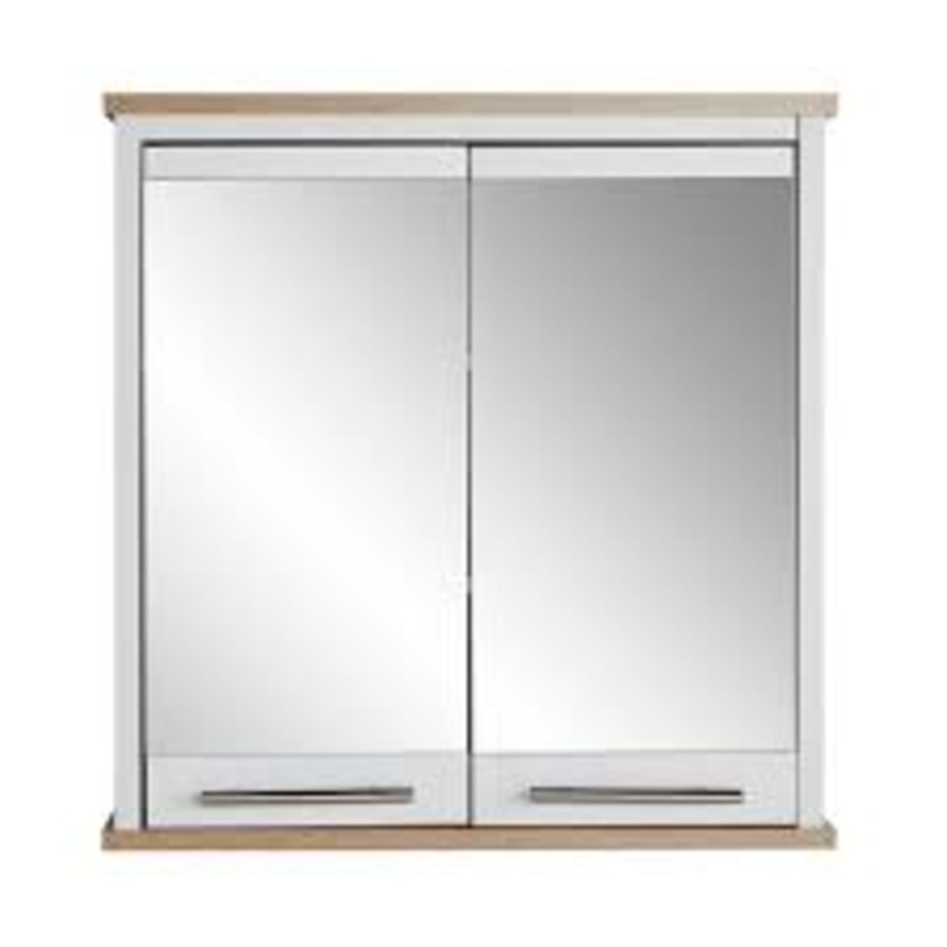 Hertford Two-Tone White Double Door Mirrored Bathroom Cabinet. - SR3. The Two-Toned Mirrored