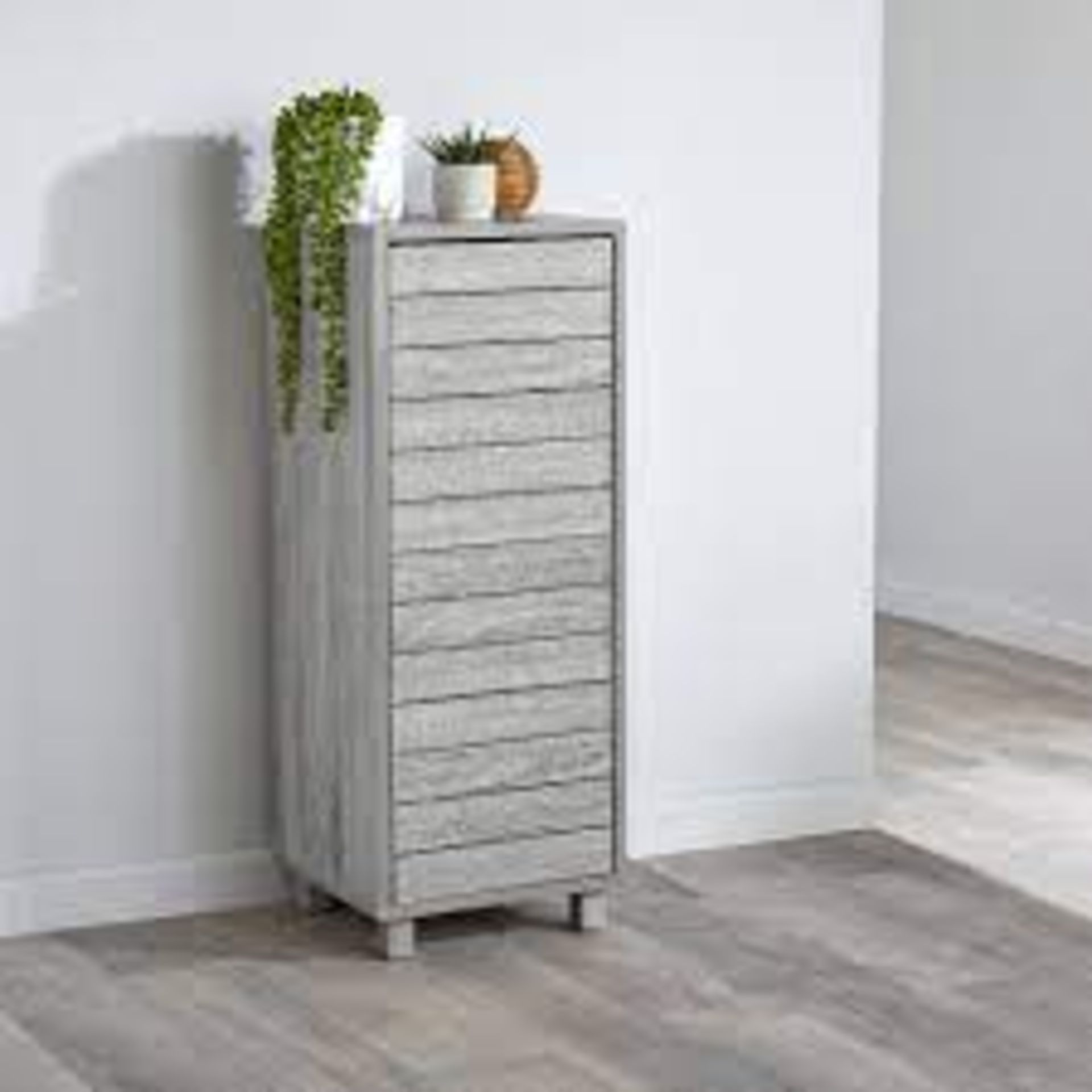 Penny Grey Wood Single Door Floor Bathroom Cabinet. - SR3. Maia single-floor cabinet in grey makes