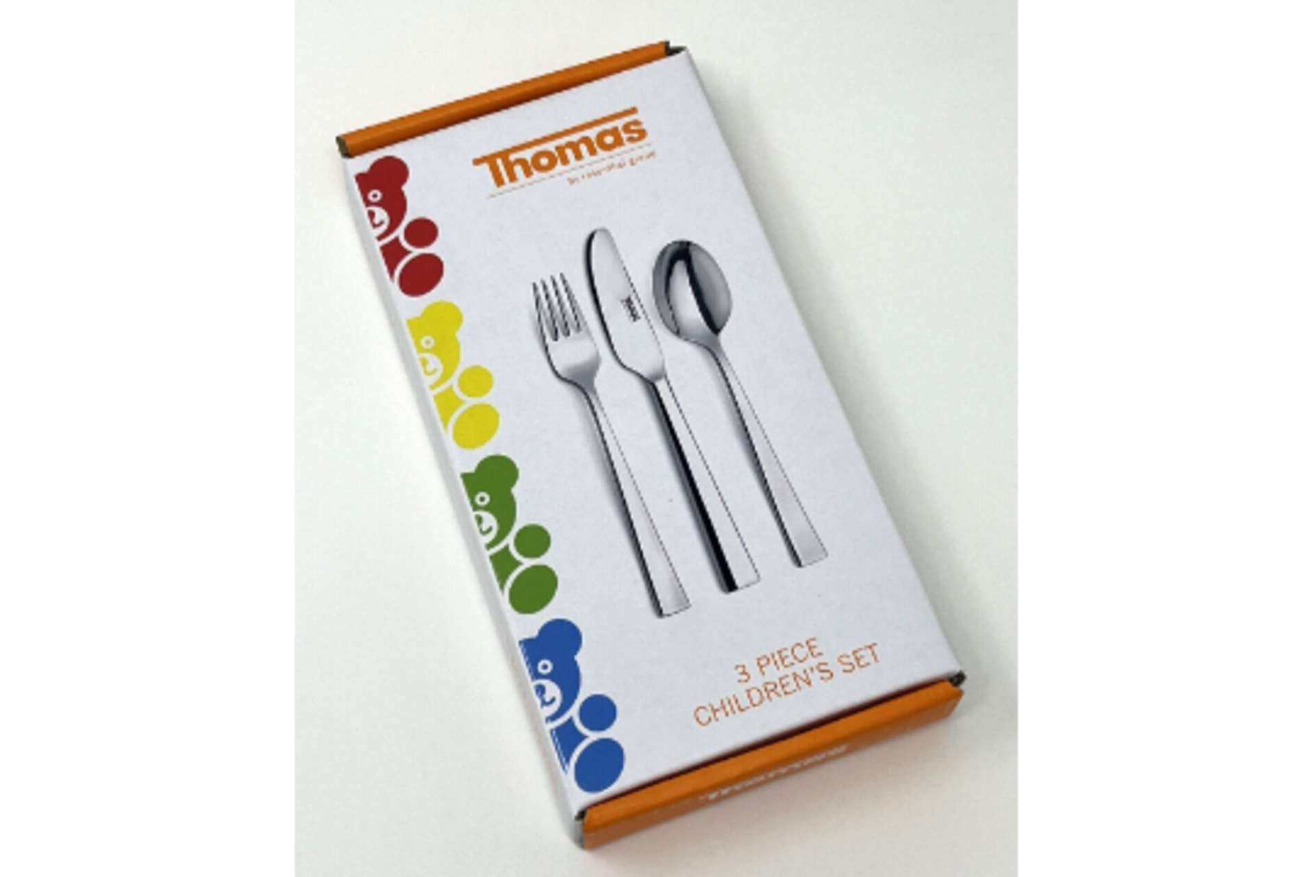 48 x New Boxed Sets of 3 Thomas Children’s Cutlery Set Stainless Steel Easy Grip Handle. RRP £24.