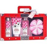 8 X NEW BOXED BODY & EARTH Cherry Blossom 4 Piece Gift Sets. RRP £19.99 each. (ROW8.4) ??Love-Themed