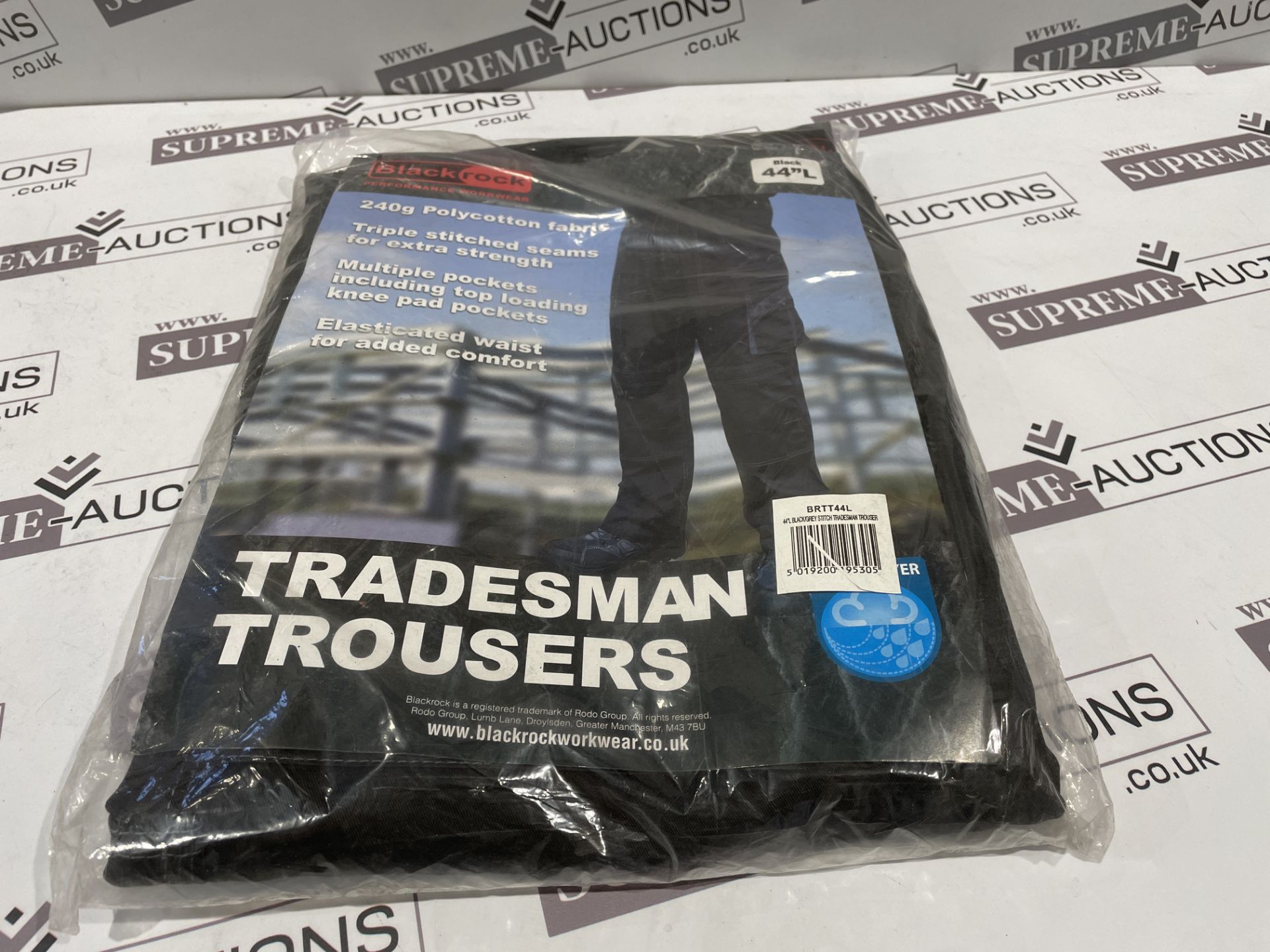 15 X BRAND NEW BLACKROCK 240G POLYCOTTON FABRIC TRADESMAN TROUSERS SIZE 44 S1P