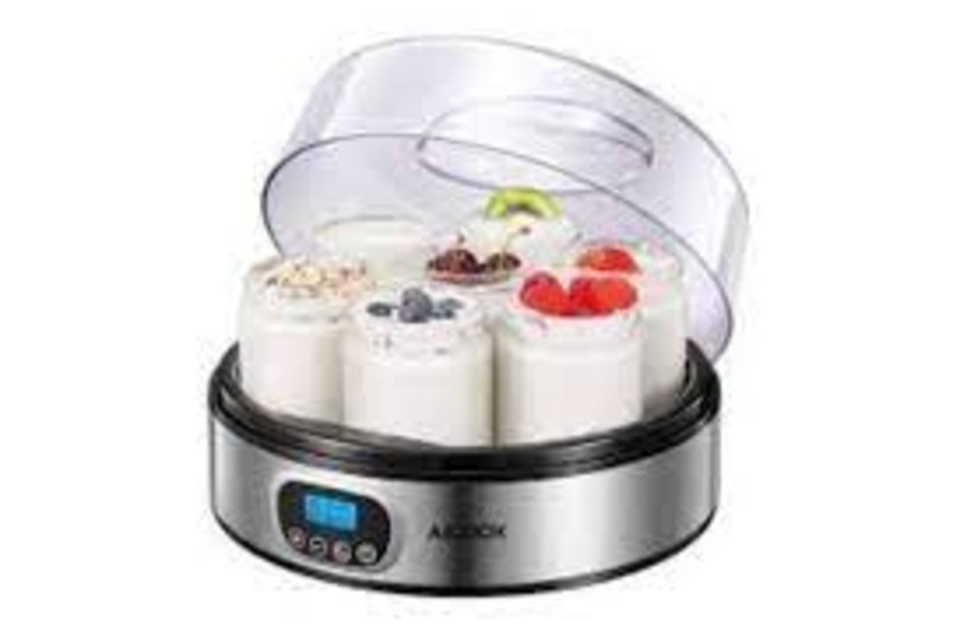 3 X NEW BOXED AICOOK Yoghurt Maker Machine with LCD Display and 8 x 180ml Glass Jars, Adjustable - Image 2 of 2