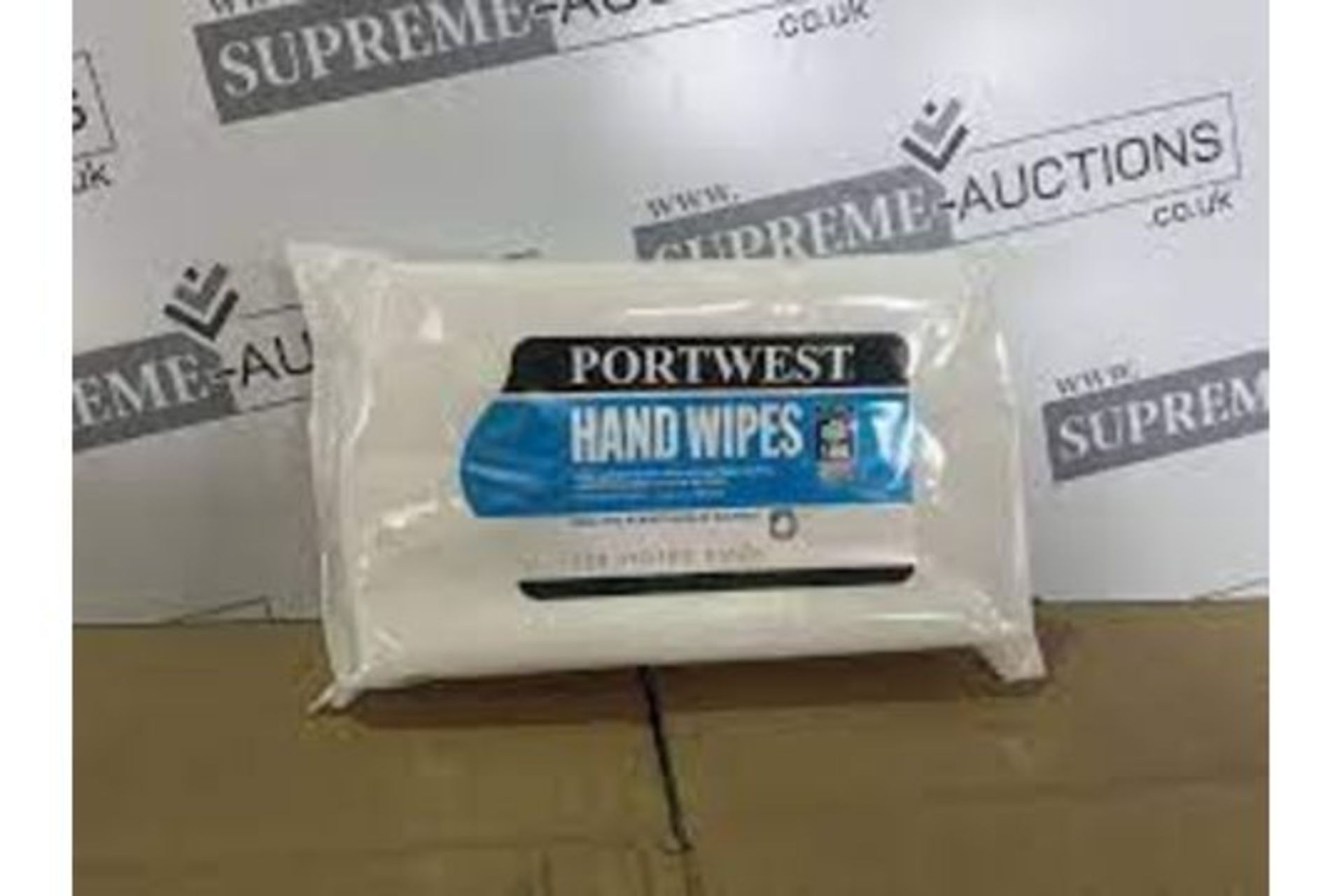 180 X PACKS OF 100 PORTWEST HANDWIPES. HAND SANITISING WIPES WITH ANTI BACTERIAL ACTION. NO WATER