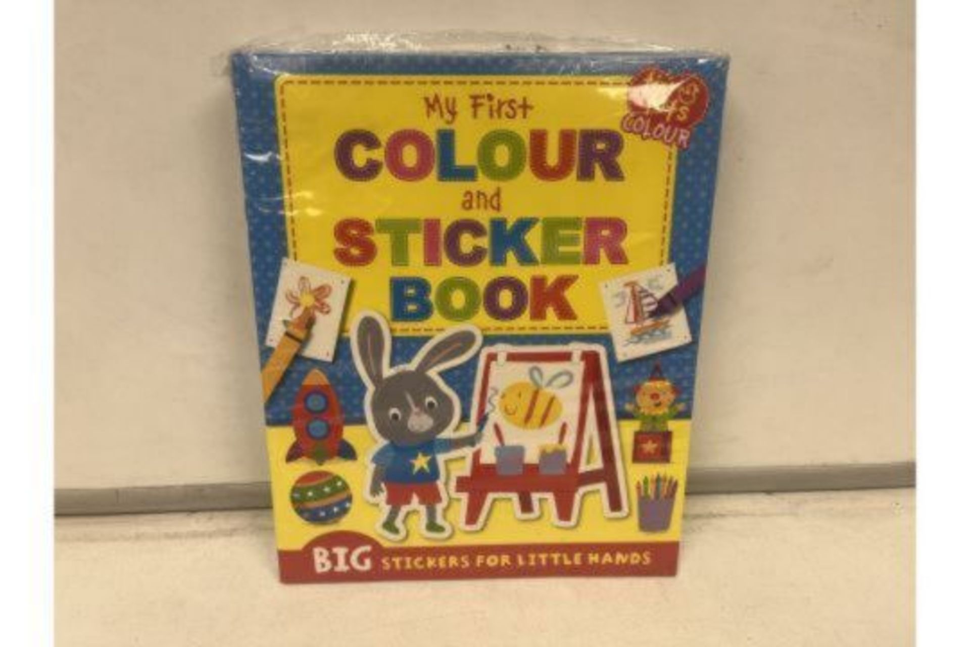 80 X NEW PACKAGED MY FIRST COLOUR & STICKER BOOKS. BIG STICKERS FOR LITTLE HANDS. PRICE MARKED AT £