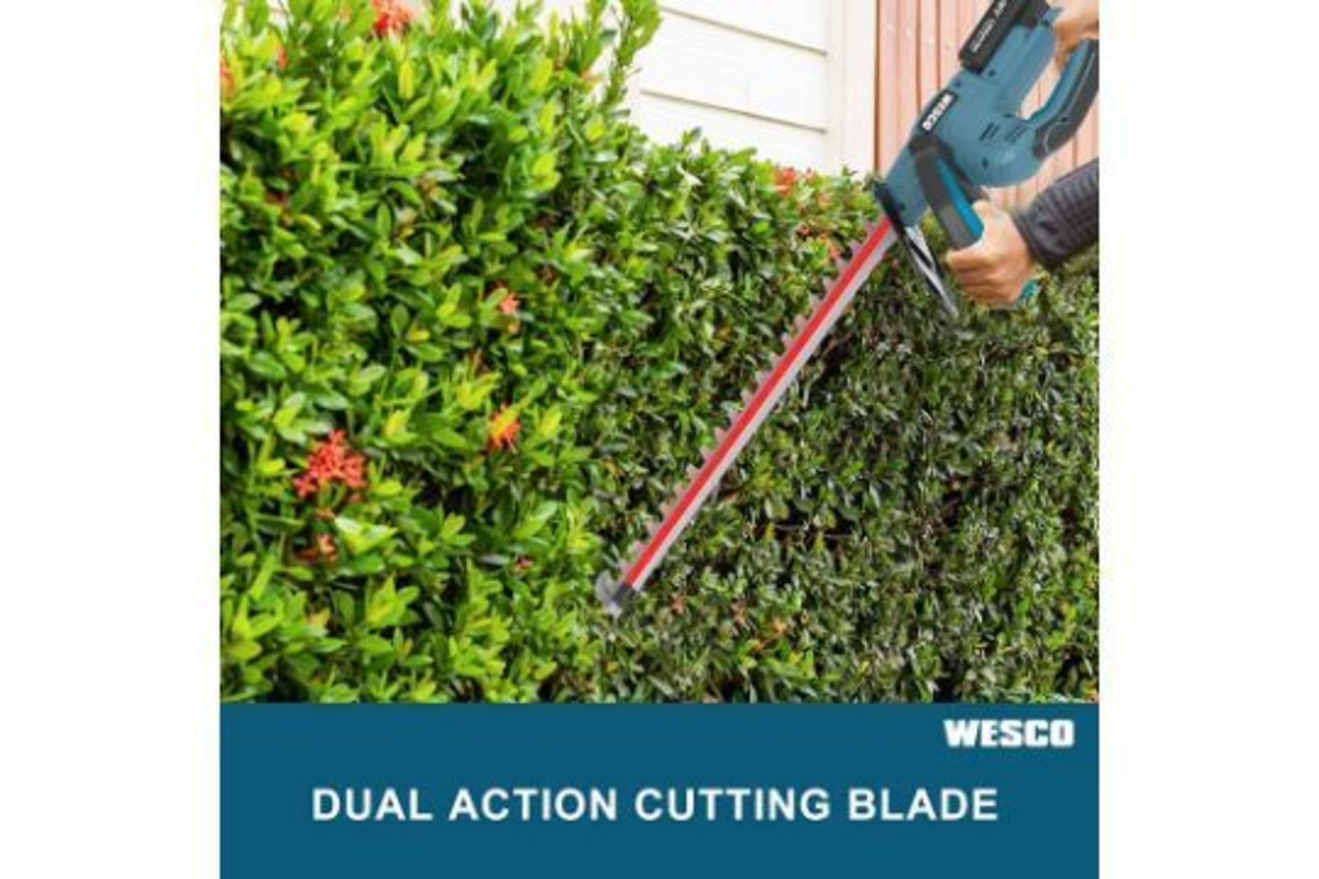 New Boxed WESCO Cordless 2 in 1 Electric String Trimmer/Edger 18V with 2.0Ah Battery, Cutting - Image 2 of 2