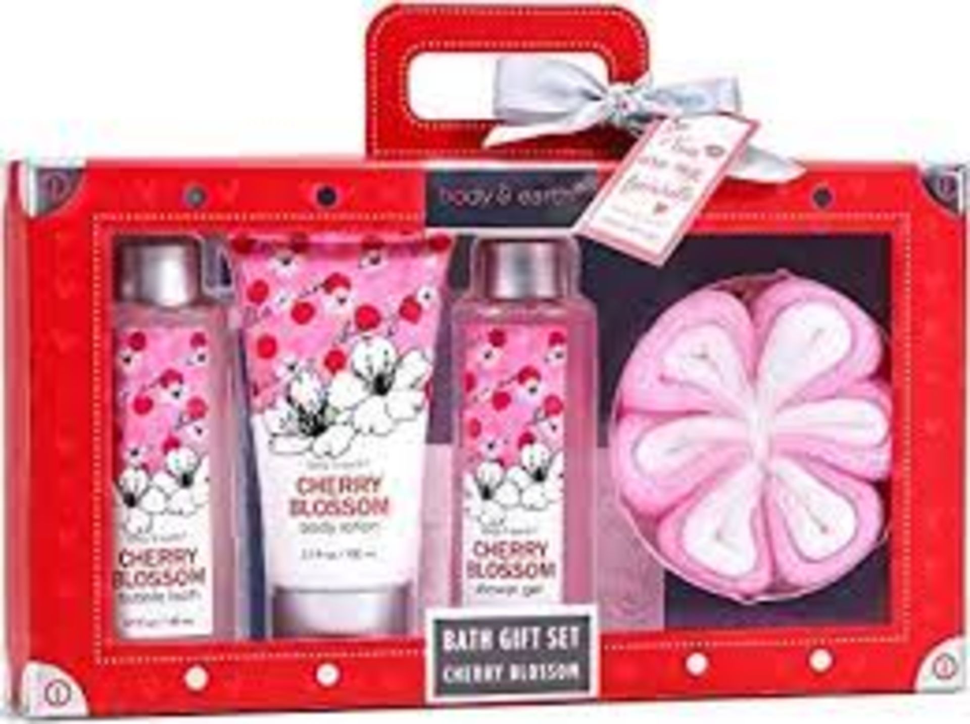 8 X NEW BOXED BODY & EARTH Cherry Blossom 4 Piece Gift Sets. RRP £19.99 each. (ROW8.4) ??Love-Themed