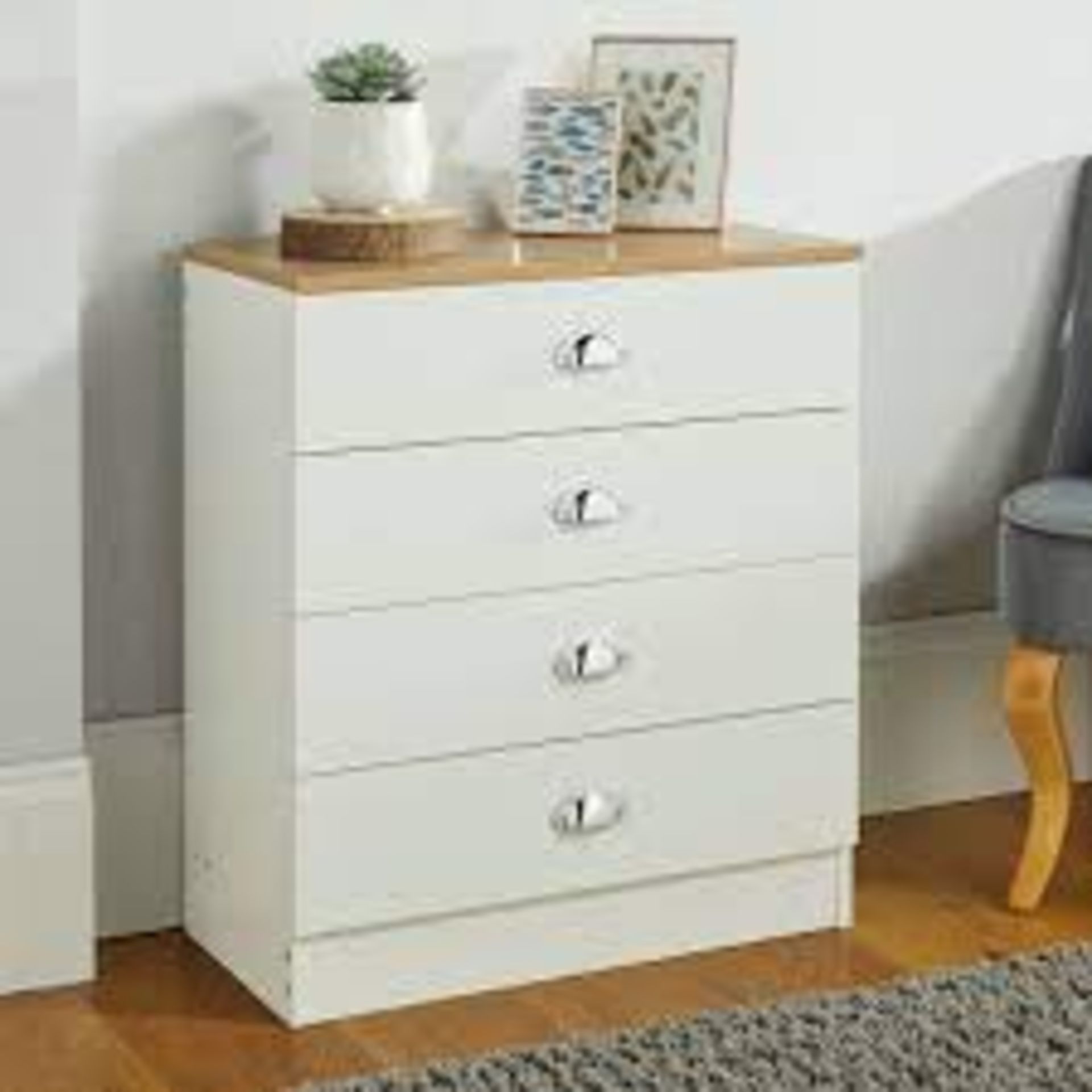 Lilsbury Cream 4 Drawer Bedroom Chest of Drawers. - BI.