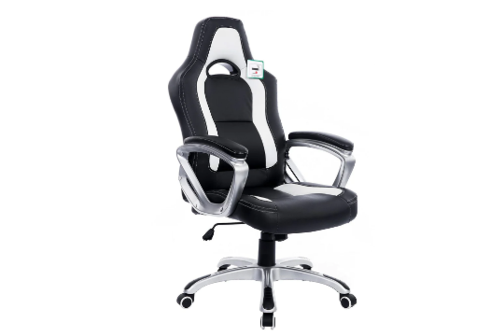 DaAls Racing Sport Swivel Office Chair in Black & White. RRP £149.99. - SR4. Brand new design racing