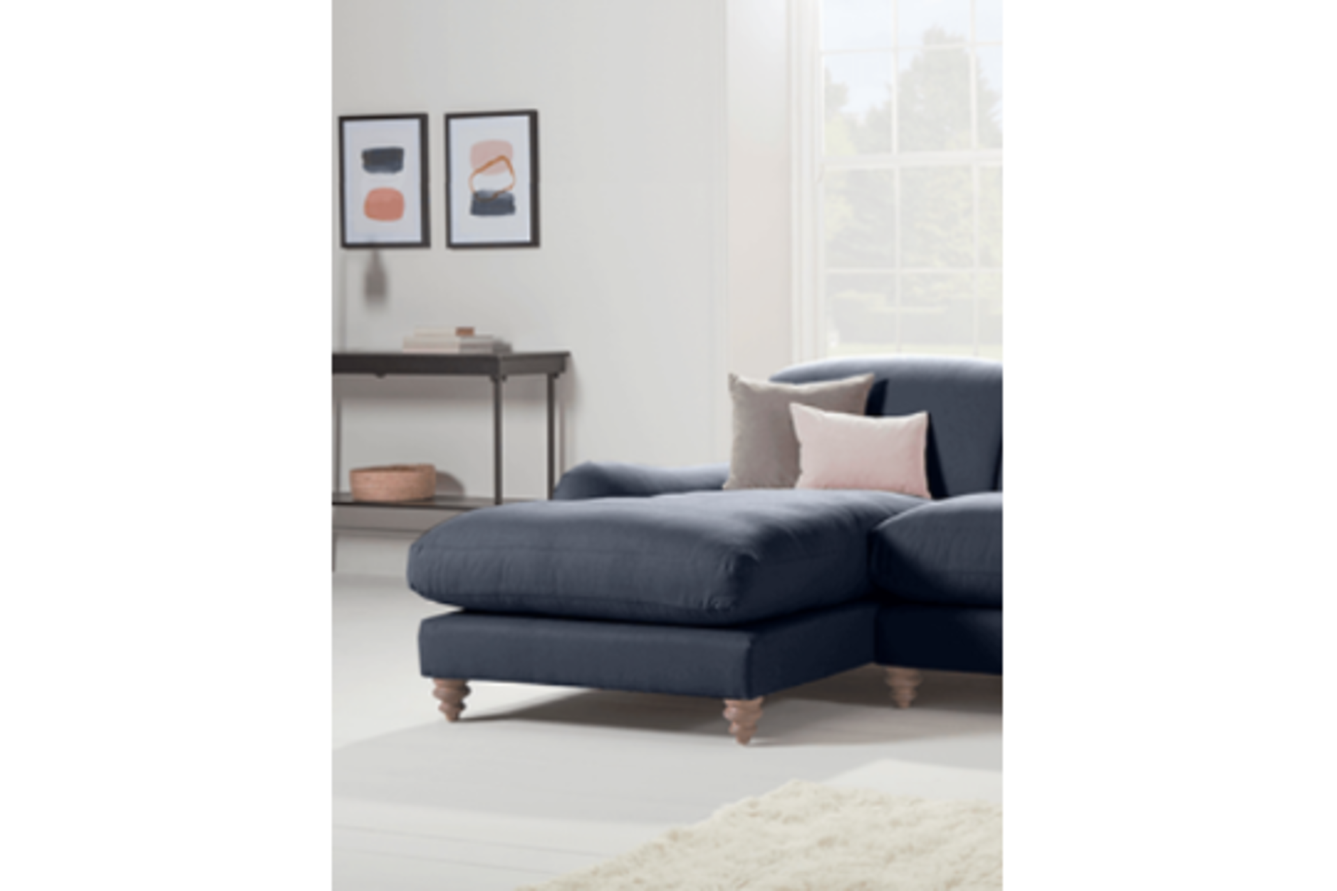 Cosy Grand Chaise Sofa Navy Velvet - Left Hand Facing. - SR5. The Cosy Grand Chaise is an - Image 2 of 2