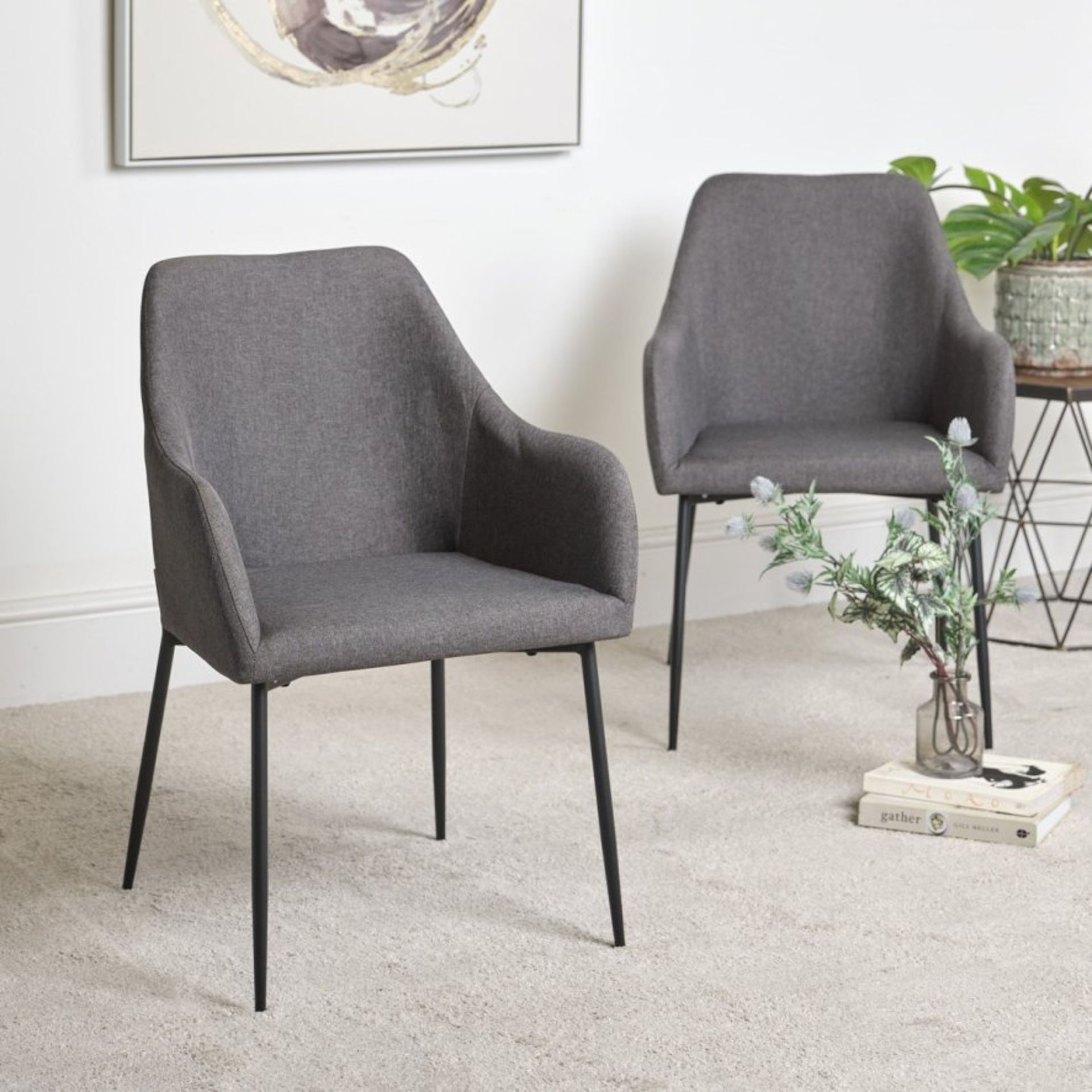 June Dining Chairs - Grey (Set of 2). RRP £289.99. - SR6. The June Dining chairs (Set of 2) in