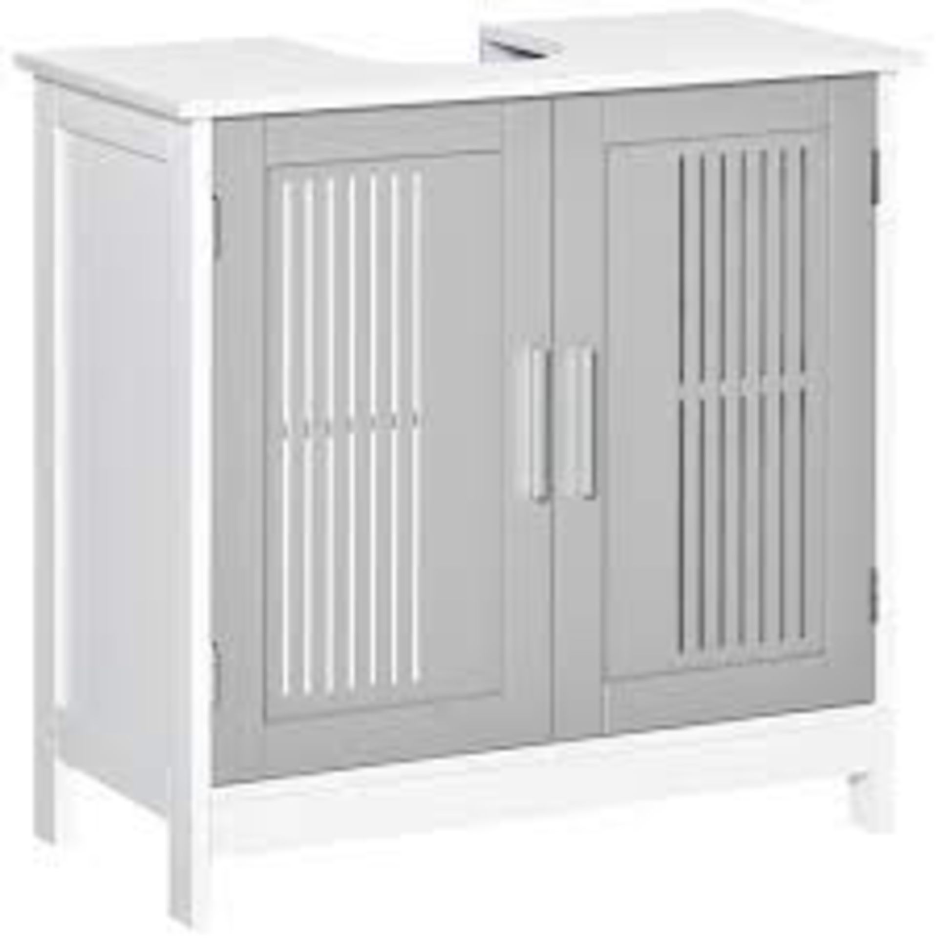 kleankin Modern Under Sink Cabinet with 2 Doors, Bathroom Vanity Unit, Pedestal Under Sink Design,