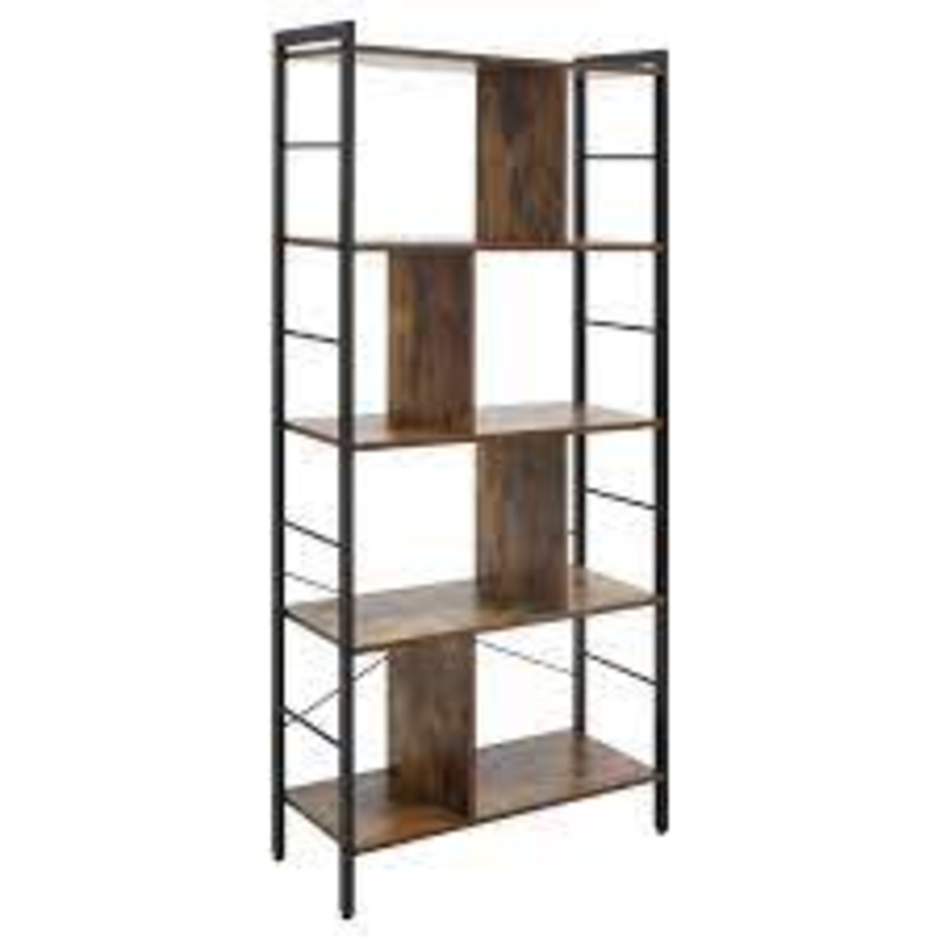 Storage Shelf Bookcase Closet Floor Standing Metal Frame Display Rack. - SR4. FIVE TIERS: Spacious
