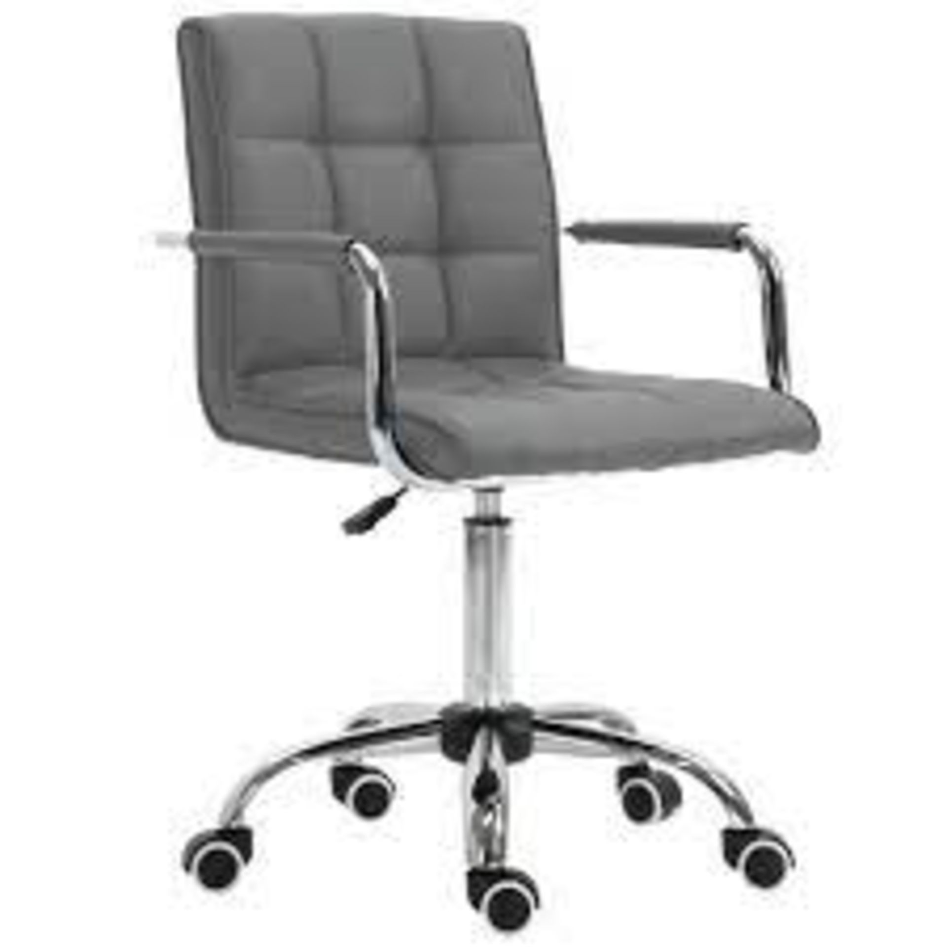 Mid Back PU Swivel Home Office Chair With Adjustable Height Arm, Wheels. - SR4. Allow yourself to - Image 2 of 2