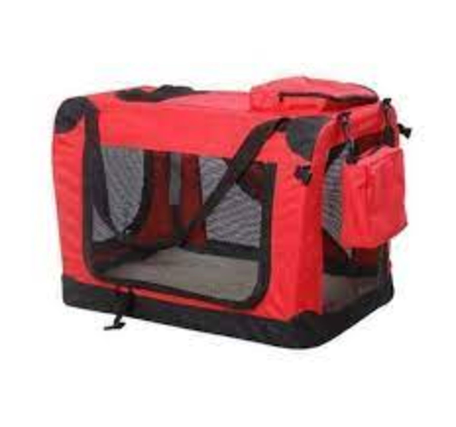 PawHut Small Pets PVC Oxford Cloth Travel Carrier w/ Mesh Windows Red - SR4