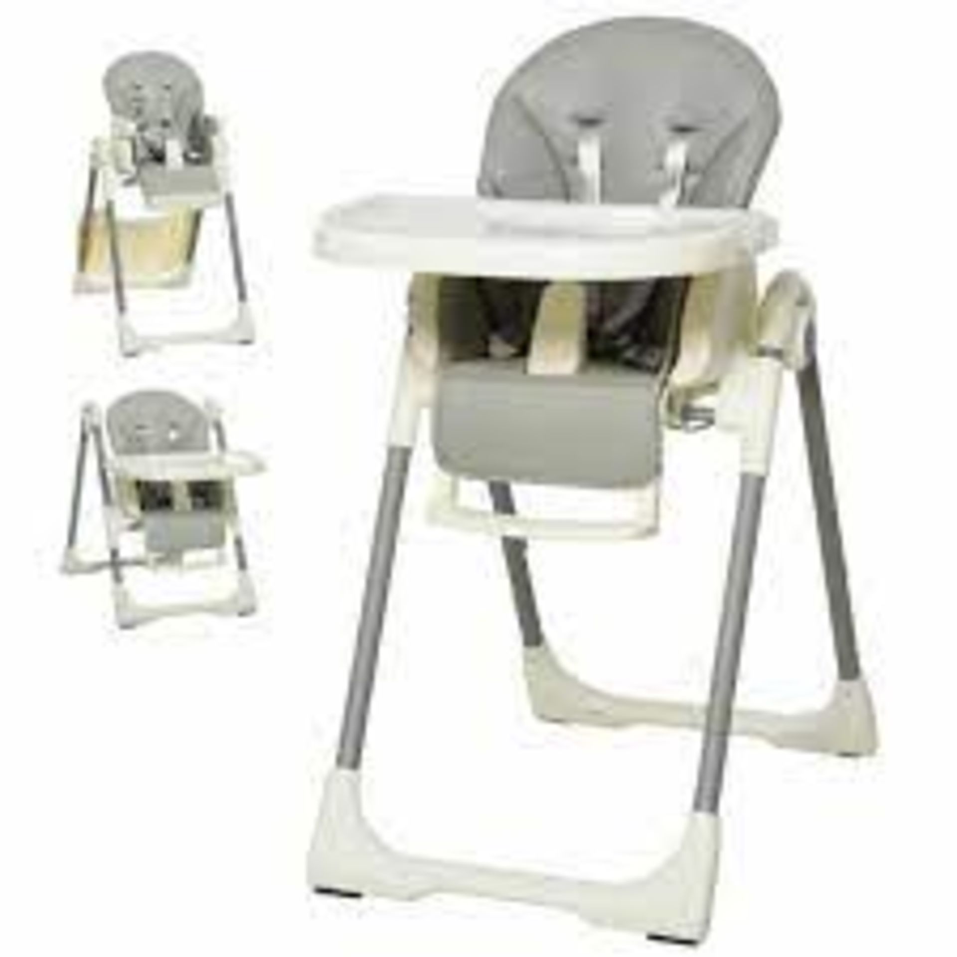 Babies Foldable PU Highchair Grey - SR4. MULTI-FUNCTION HIGH CHAIR: This baby chair has a