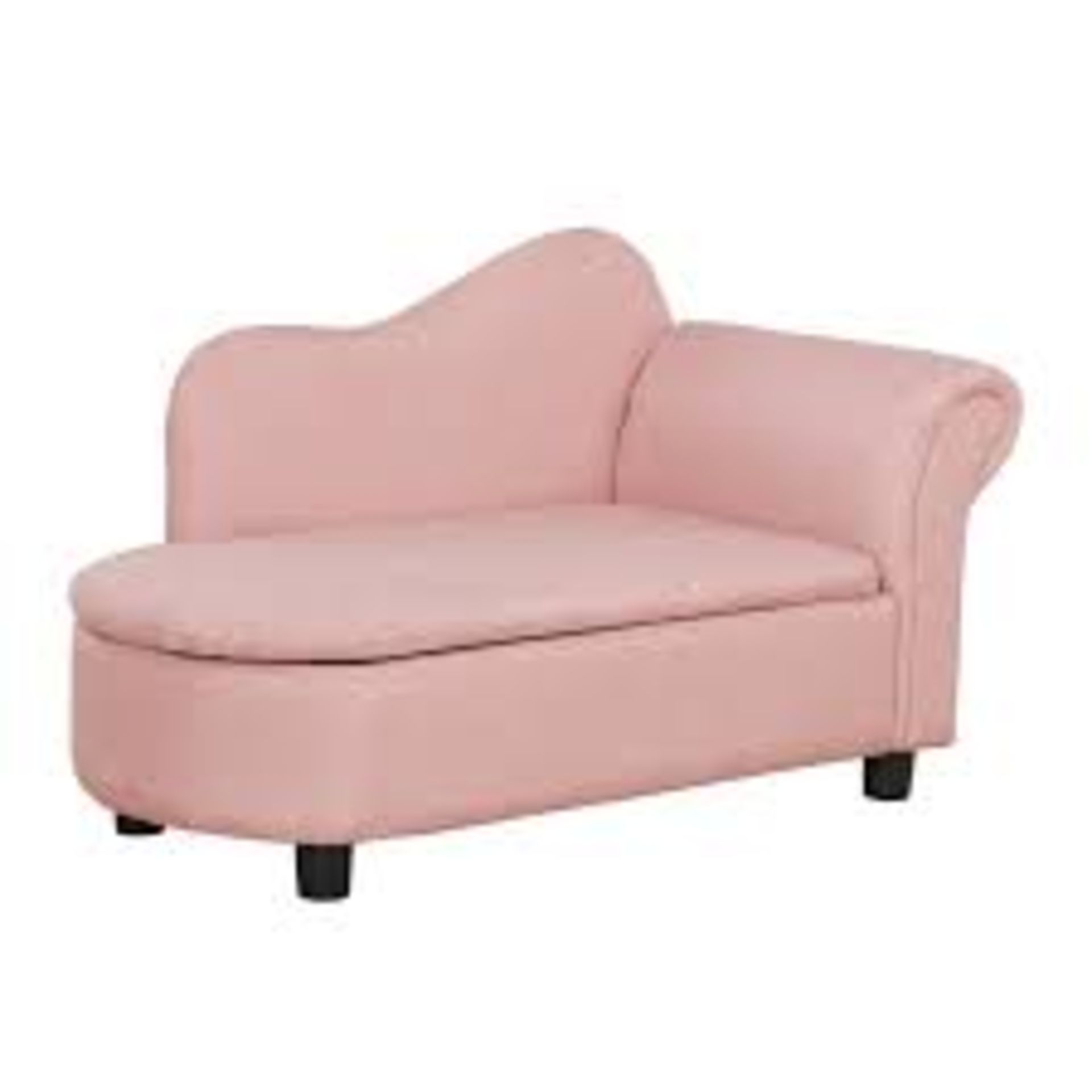 Kids Chaise Lounge Sofa, with Storage – Light Pink. - SR4. Comfortable features: A wide seat and