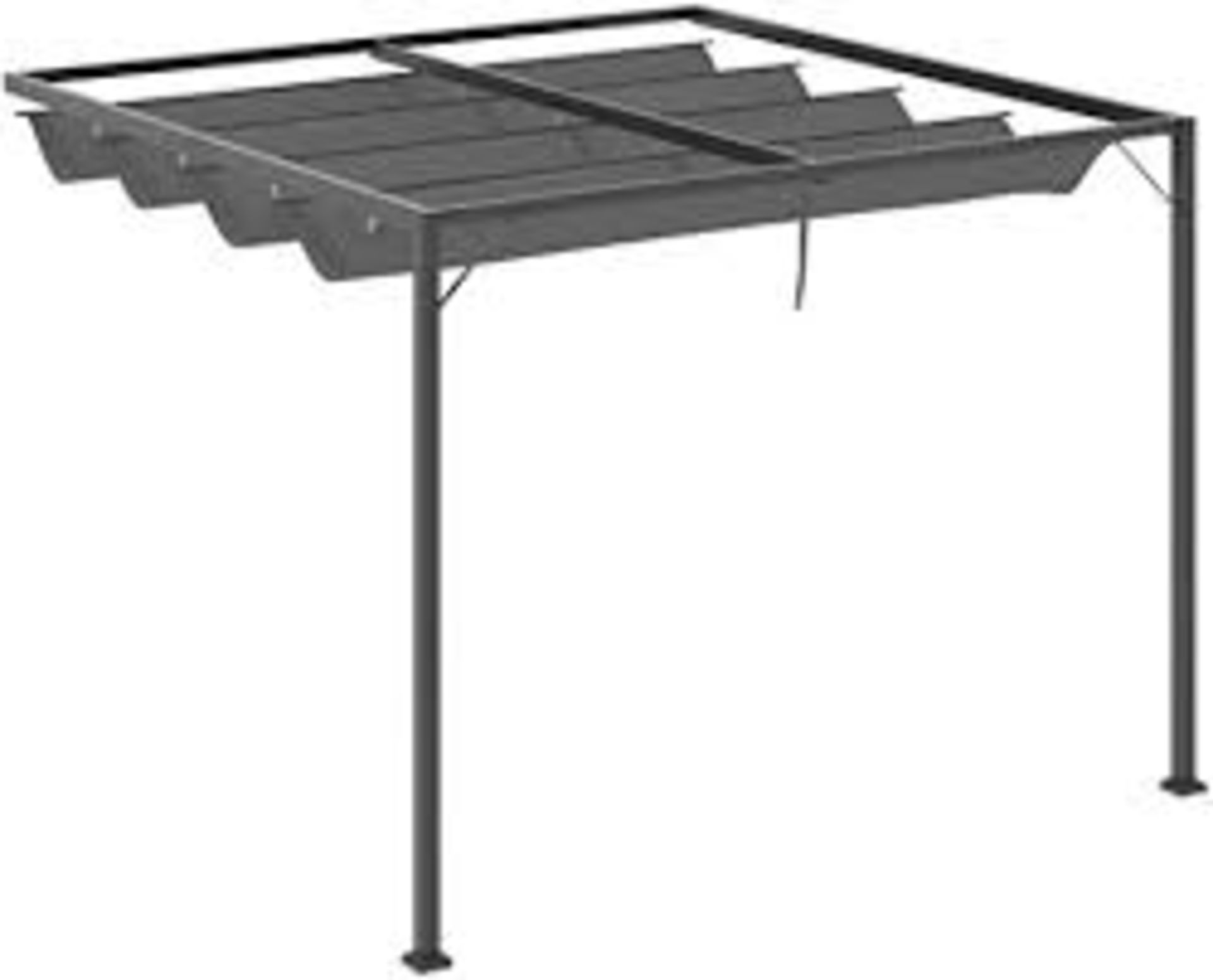 Outsunny 3 x 3(m) Outdoor Pergola Retractable Canopy Wall Mounted Gazebo Patio Shelter Sun Shade,