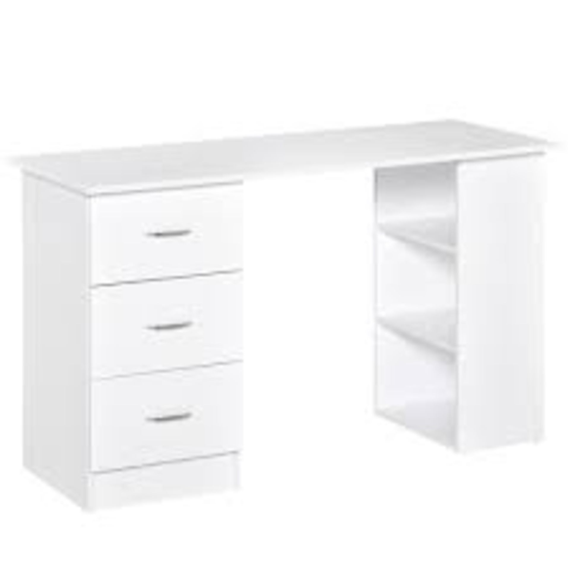 Computer Desk Writing Table PC Workstation Study Laptop Stationery w/ 3 Shelf & Drawers White. -