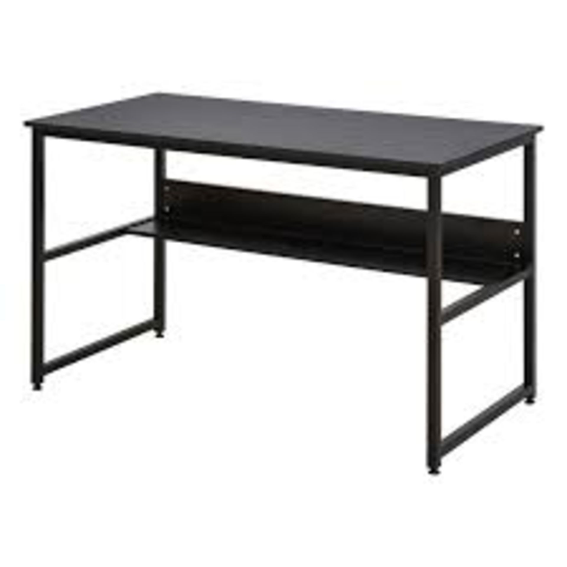 Computer Desk w/Storage Shelf Adjustable Feet Metal Frame Home Office Laptop Study Writing