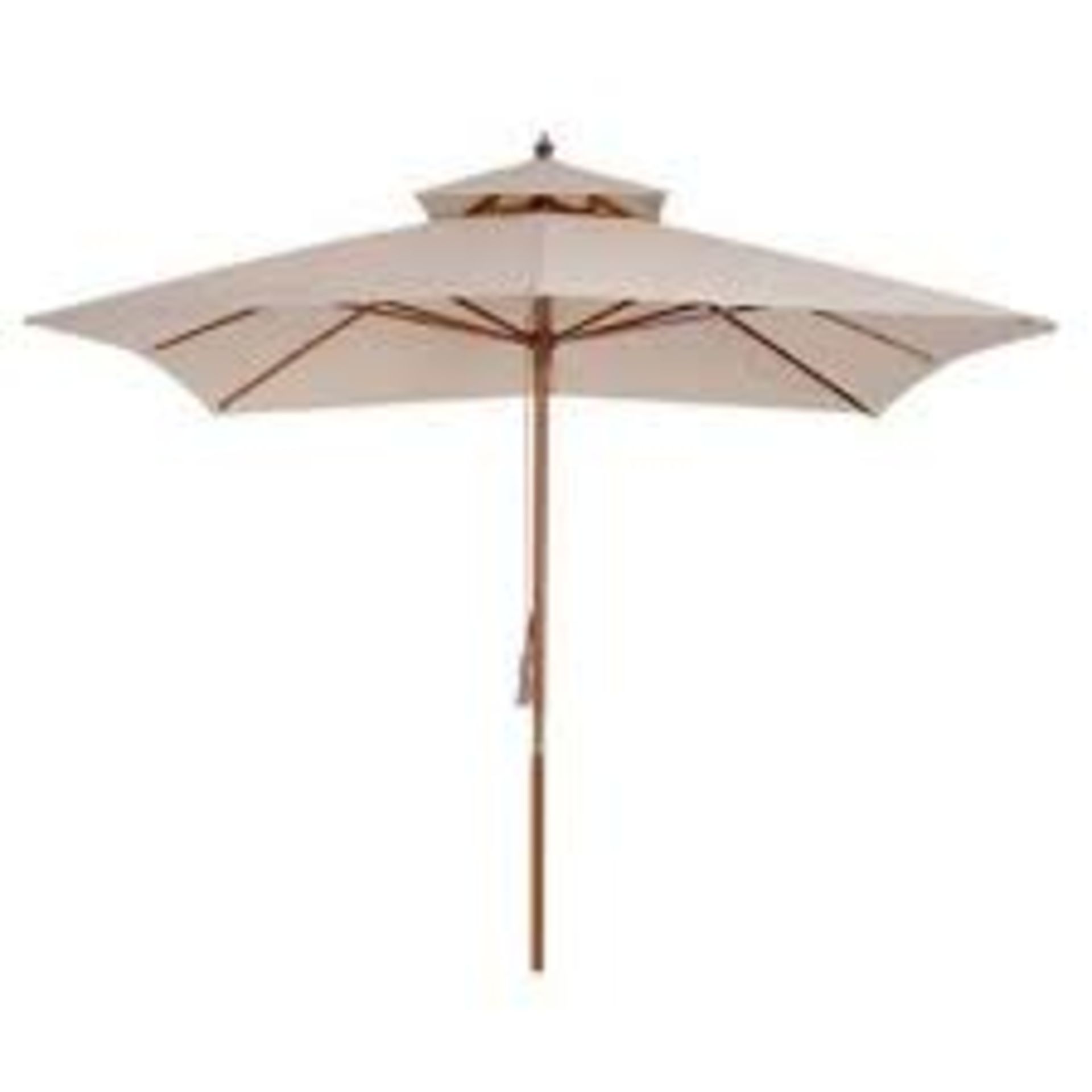 Patio Umbrella 840-026 Bamboo, Cotton, Polyester, plastic Beige. - SR4. This Outsunny garden parasol - Image 2 of 2