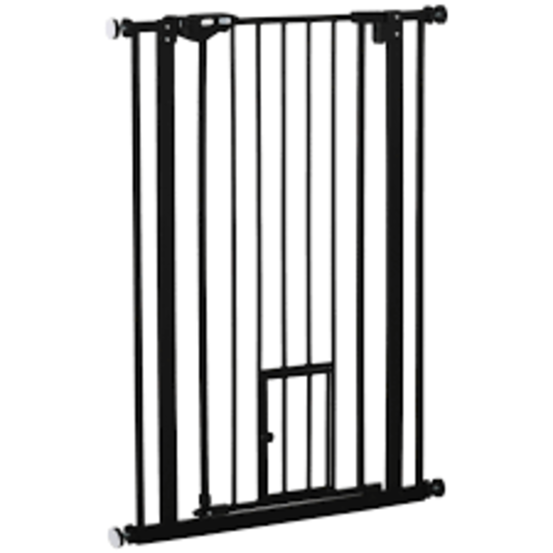 PawHut Extra Tall Dog Gate with Cat Door, Pet Safety Gate for Doorways Stairs with Auto Close Double