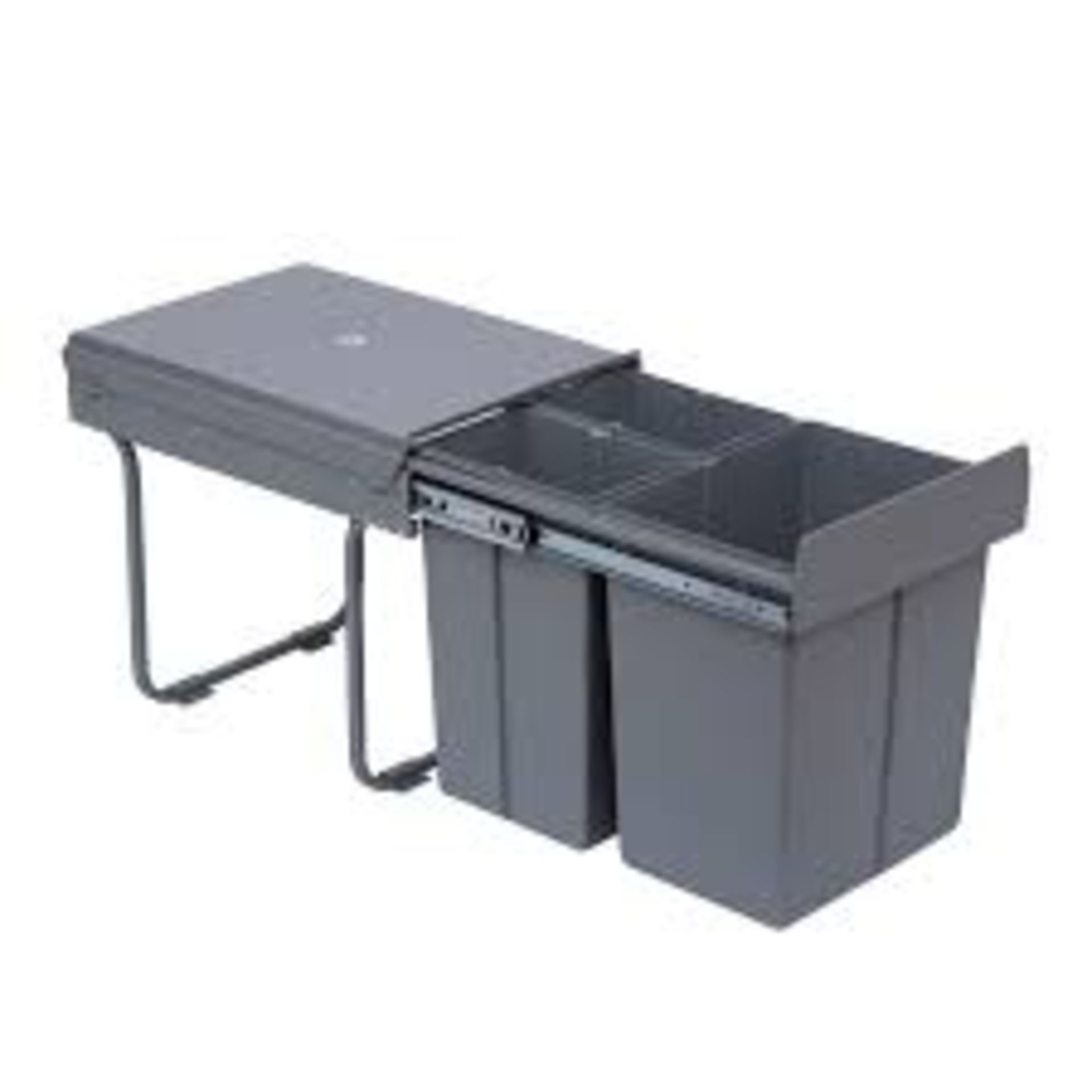 Kitchen Recycle Waste Bin Pull Out Soft Close Dustbin Recycling Cabinet Trash Can Grey (40L (1x20L+