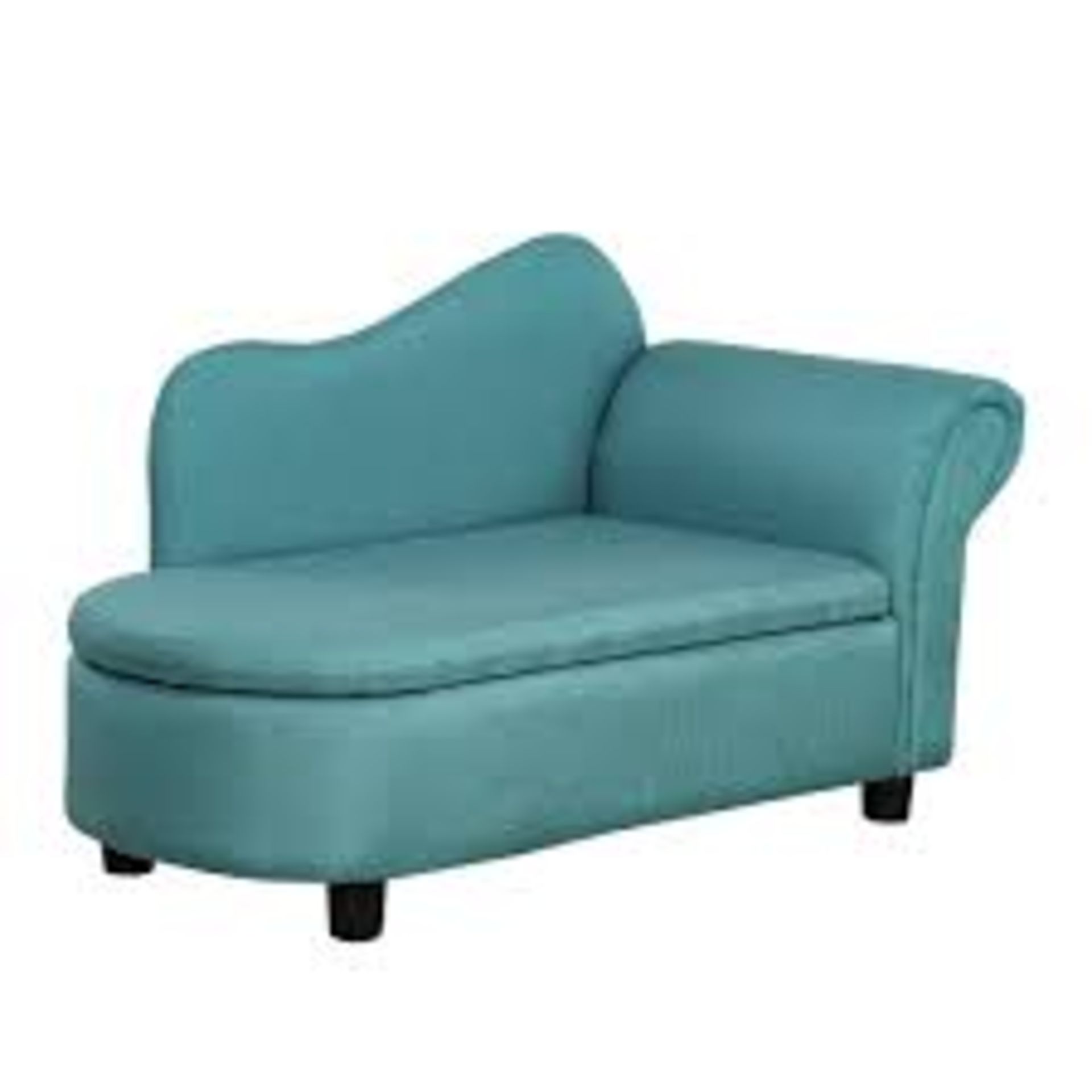 Kids Chaise Lounge Sofa, with Storage – Light Blue. - SR4. Comfortable features: A wide seat and