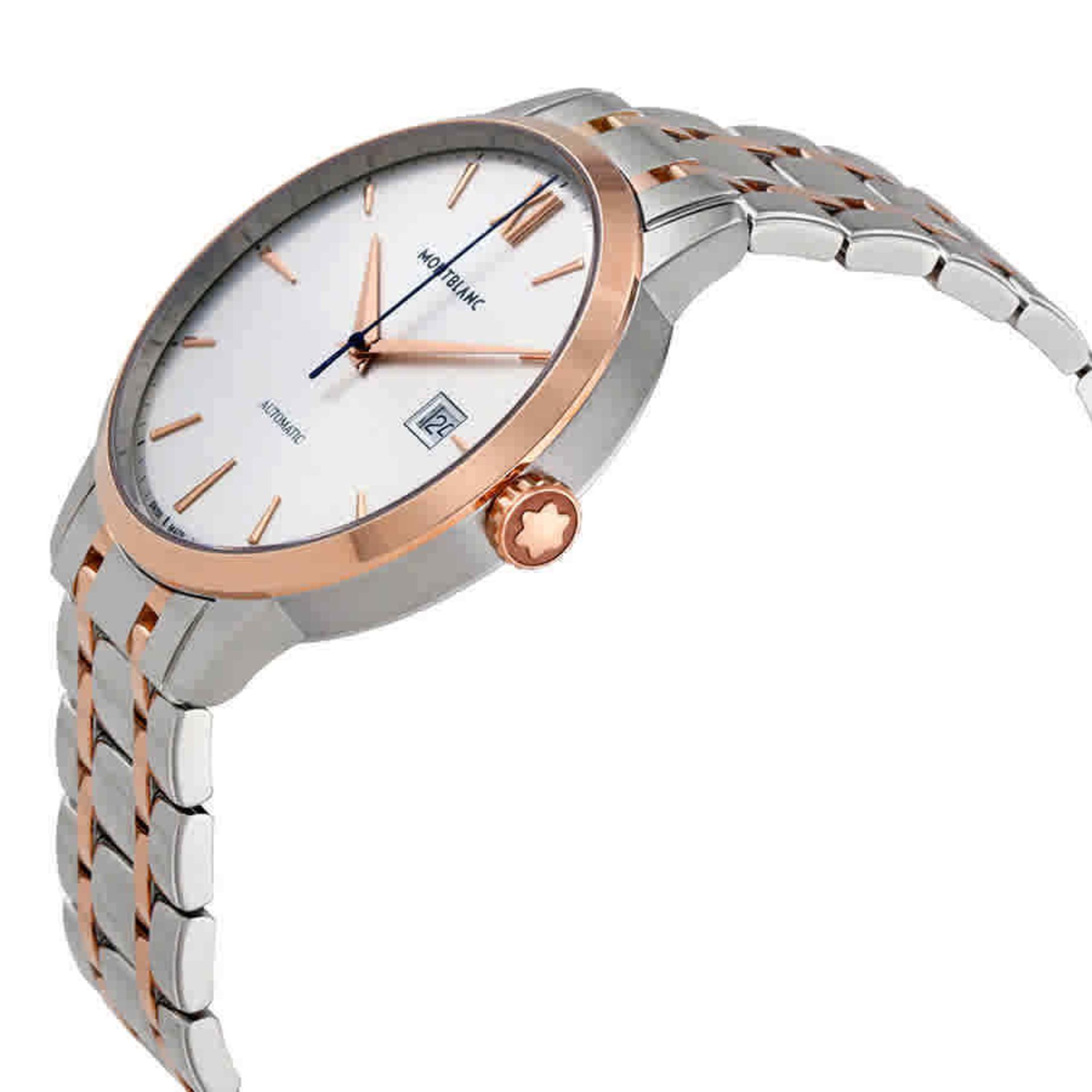 BRAND NEW MONT BLANC HERITAGE SPIRIT DATE STEEL AND ROSE GOLD AUTO 39MM MENS WATCH (887) RRP £5500 - Image 3 of 3