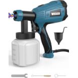 New Boxed WESCO 18V 2.0AH 500ml/min Paint Spray Gun with 2.5mm Nozzles and 3 Spray Patterns, 800