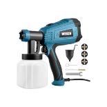 2 x New Boxed WESCO 18V 2.0AH 500ml/min Paint Spray Gun with 2.5mm Nozzles and 3 Spray Patterns, 800