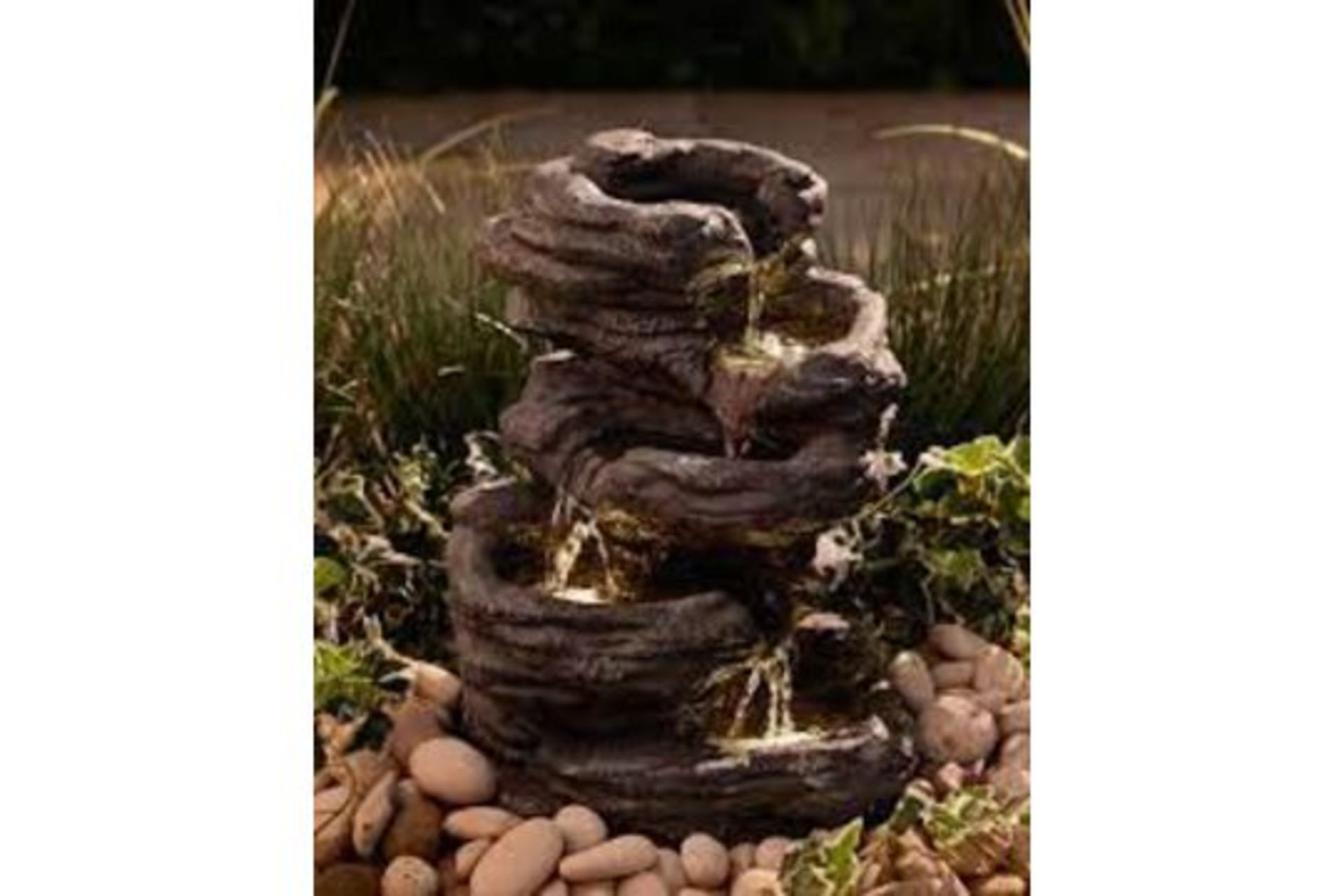 New & Boxed Garden 5-Tier Natural Rock Water Feature. RRP £239.99 (REF717). – Indoor/Outdoor
